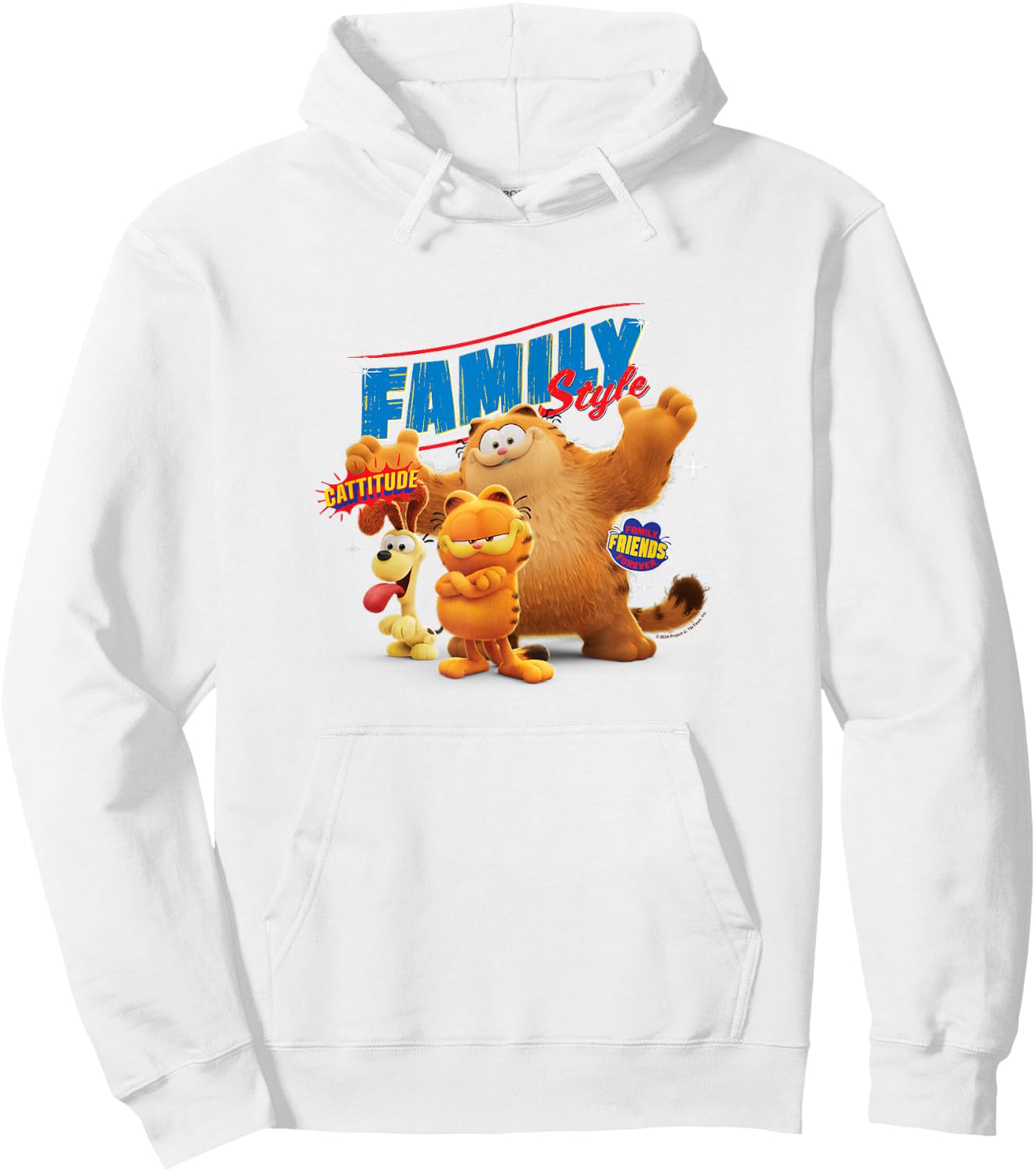 The Garfield Movie Family Style Cattitude Group Shot Hoodie - Hoodie | White