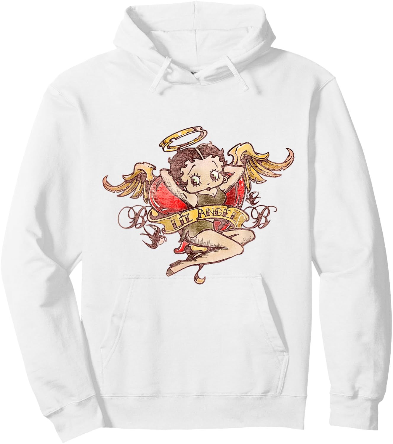 Betty Boop Lil Angel Tattoo Hoodie - Hoodie | White