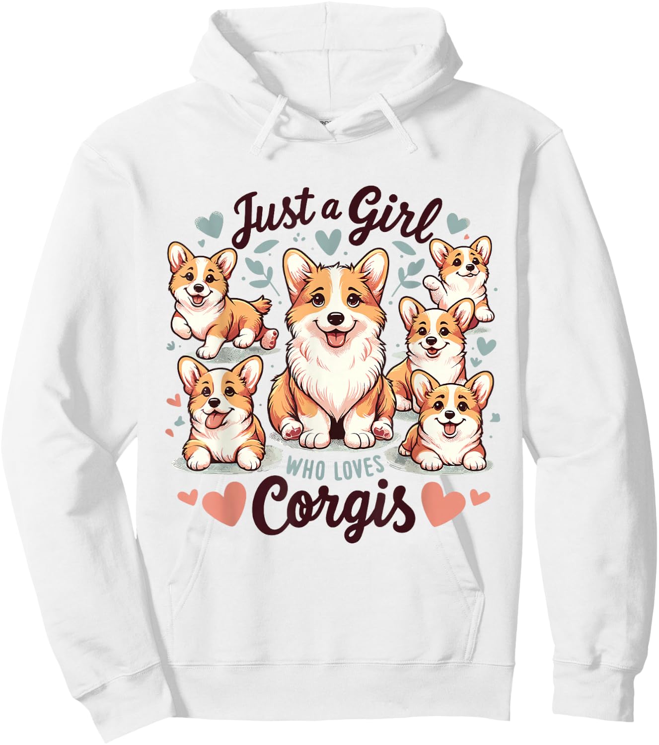 Just a Girl who Loves Corgis Hoodie - Hoodie | White