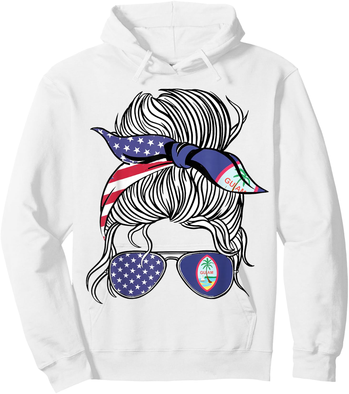 Guamanian American Patriot Grown Proud Women Girl Flag Hoodie - Hoodie | White