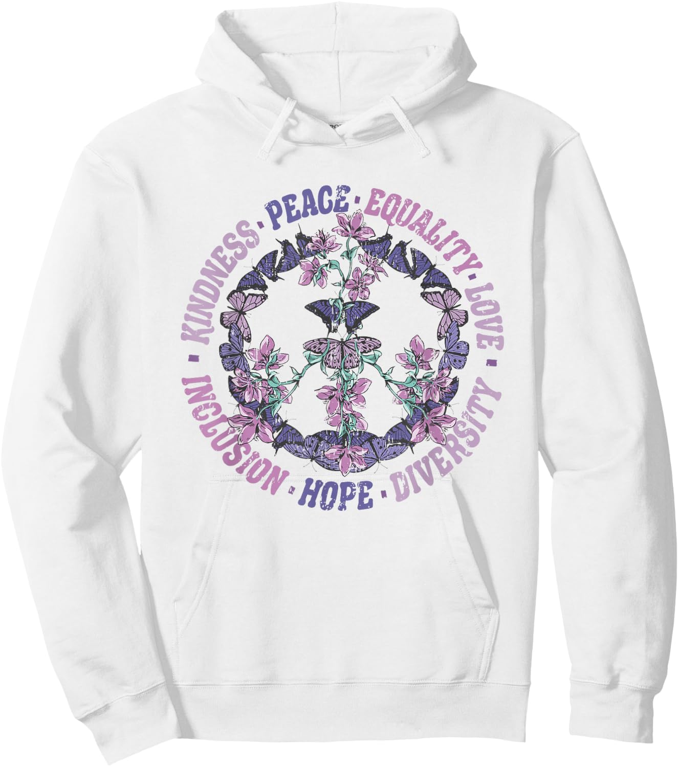 Diversity Equality Love Peace Human Rights Social Justice Hoodie - Hoodie | White