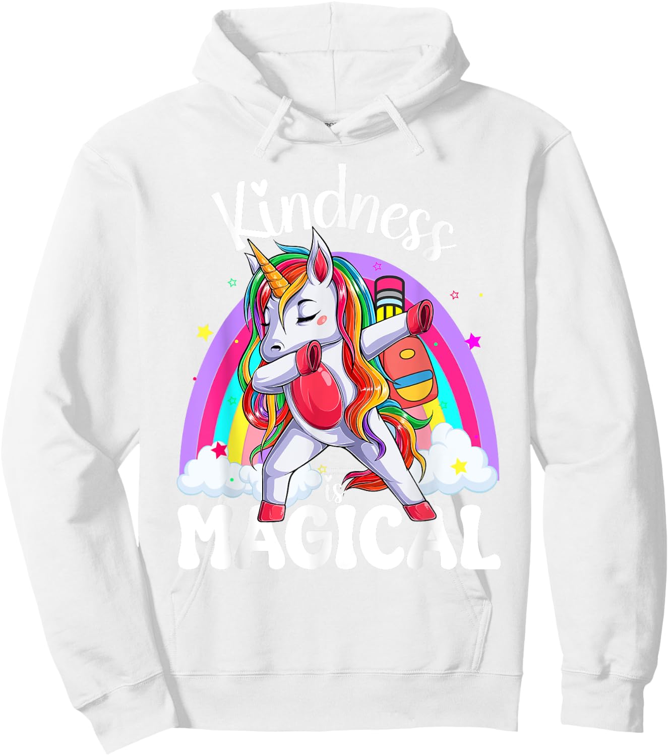 Groovy Unity Day Orange Kindness is Magical Unicorn Kids Hoodie - Hoodie | White