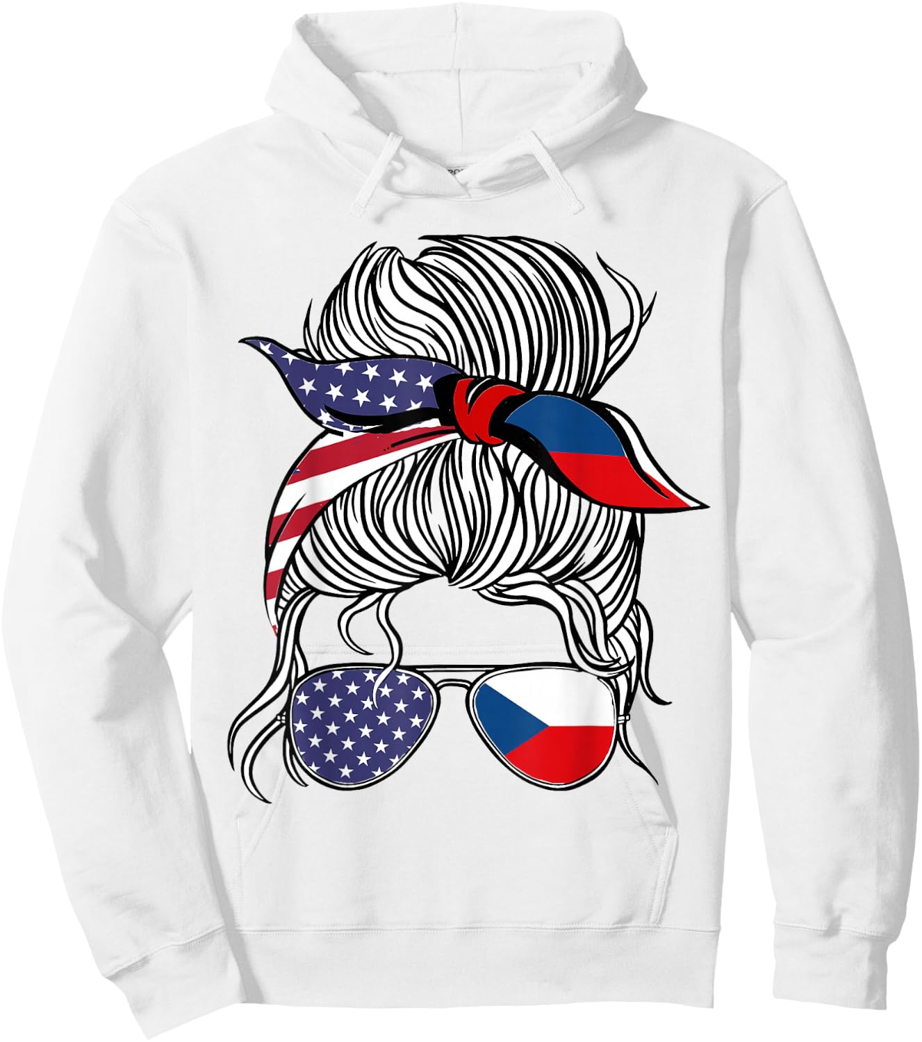 American Czech Patriot Flag Women Girl Czechia Grown Hoodie - Hoodie | White