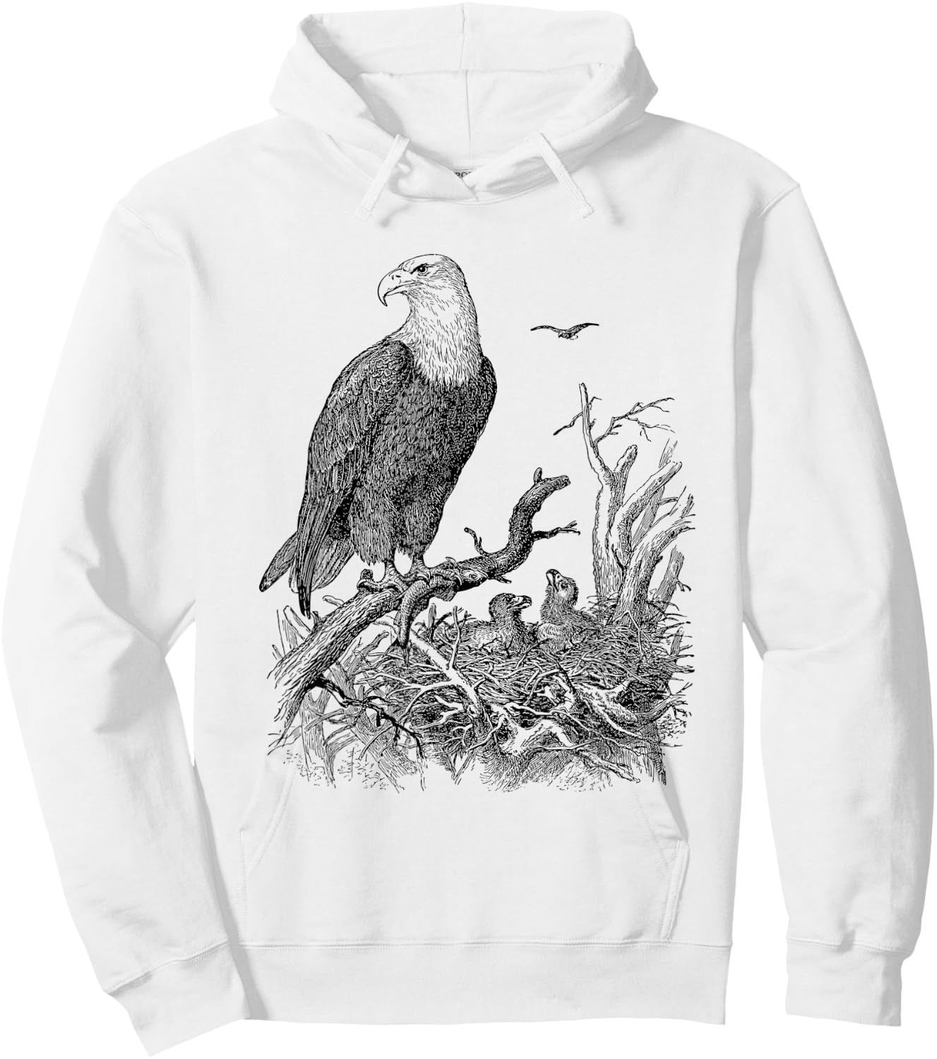 Bald Eagle Shirt Mother Eagle with Her Eaglets Hoodie - Hoodie | White