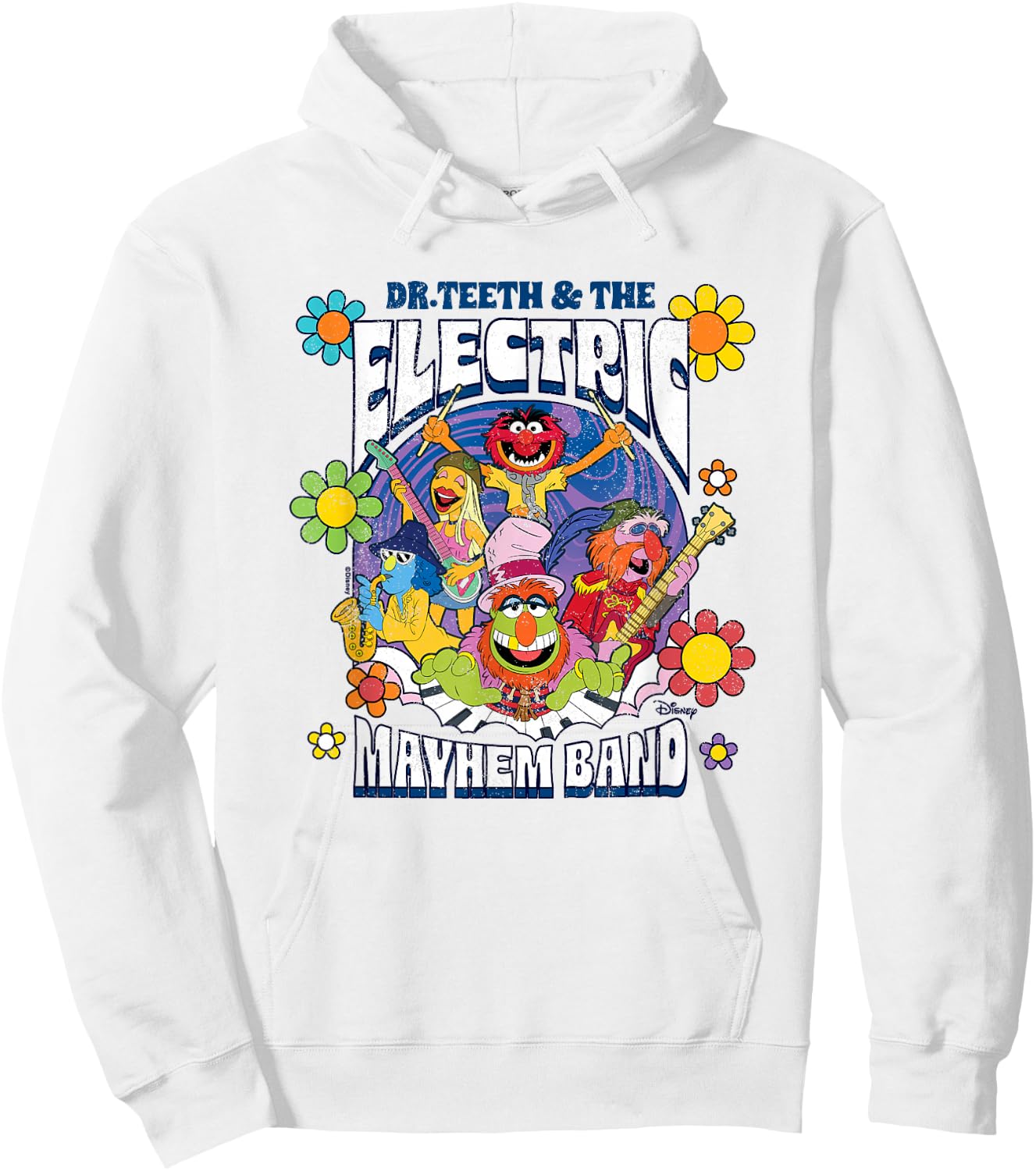 The Muppets - Dr Teeth Vintage Pyschadelic Hoodie - Hoodie | White