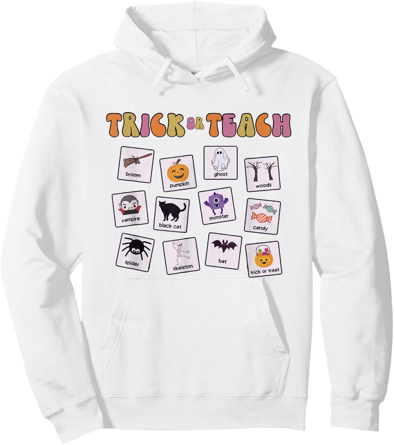 Retro Trick Or Treat Halloween Special Education Teacher Hoodie - Hoodie | White