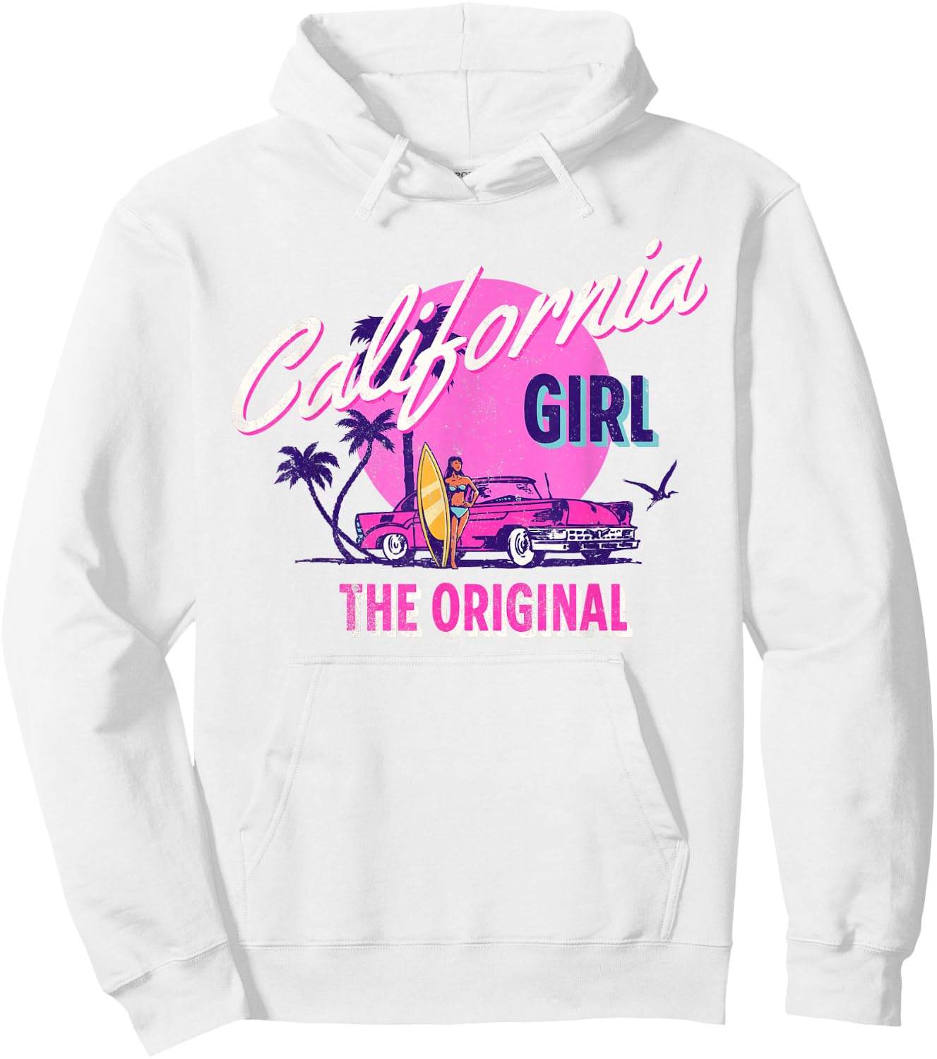 The Original California Girl | Cute Pink Girly California Hoodie - Hoodie | White
