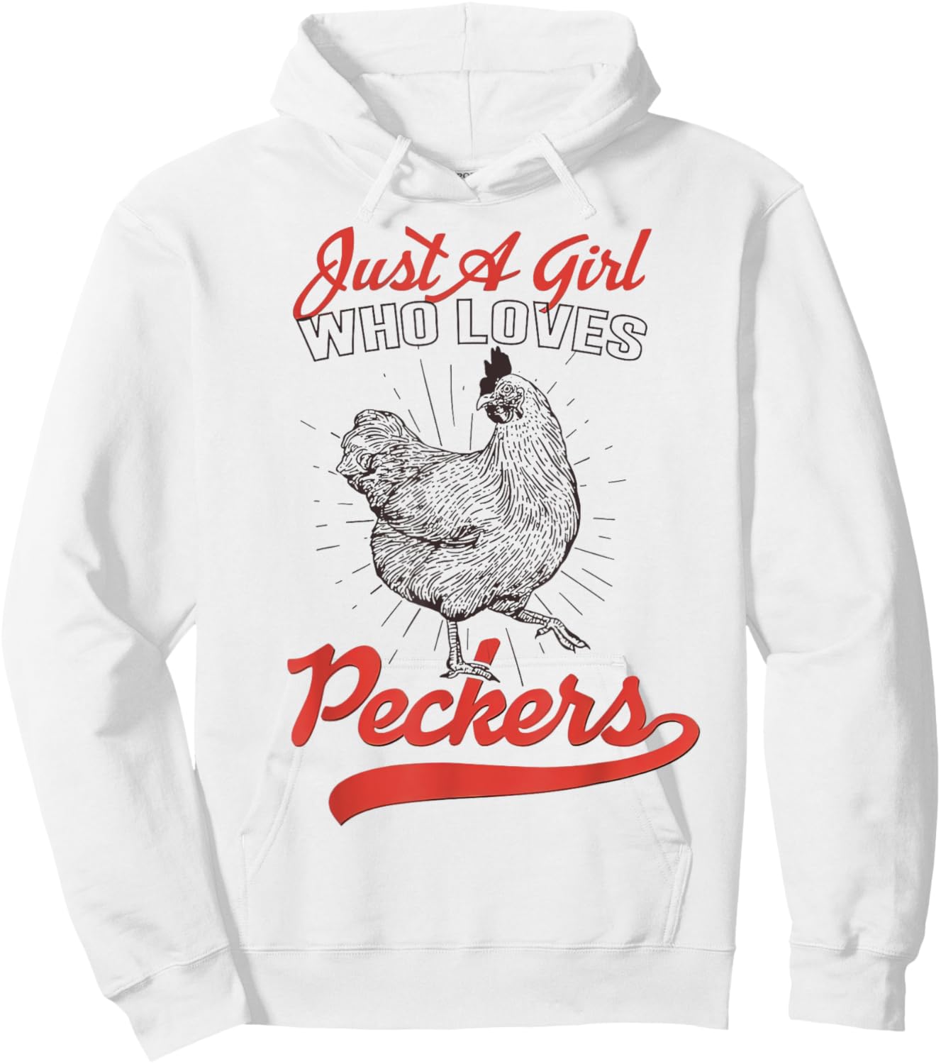 Just A Girl Who Loves Peckers Chicken Animal Lover Farm Hoodie - Hoodie | White