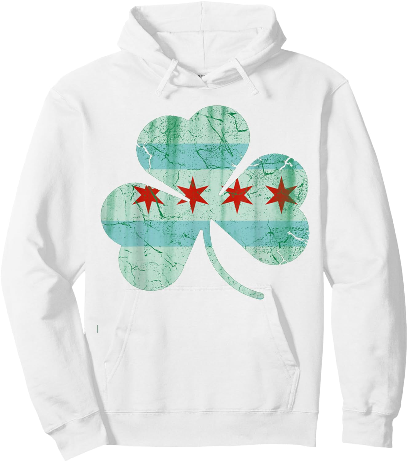 St. Patrick's day Designed Special Chicago Flag Pats Hoodie - Hoodie | White