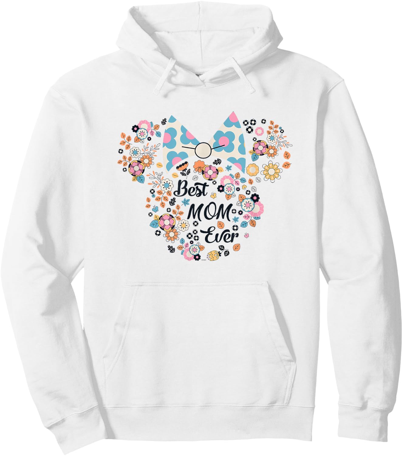 Disney Minnie Mouse Best Mom Ever Icon Flowers Mother's Day Hoodie - Hoodie | White