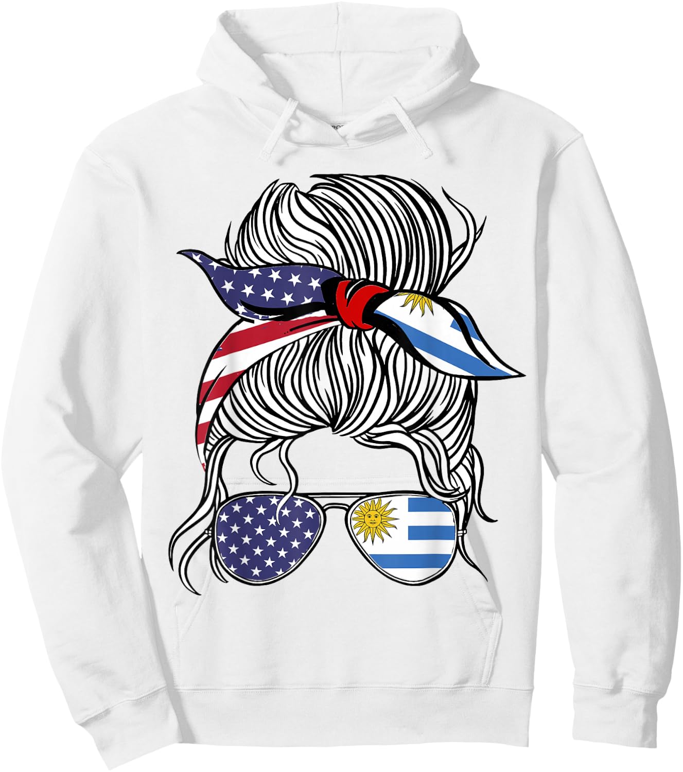 American Uruguayan Patriot Flag Women Girl Uruguay Grown Hoodie - Hoodie | White