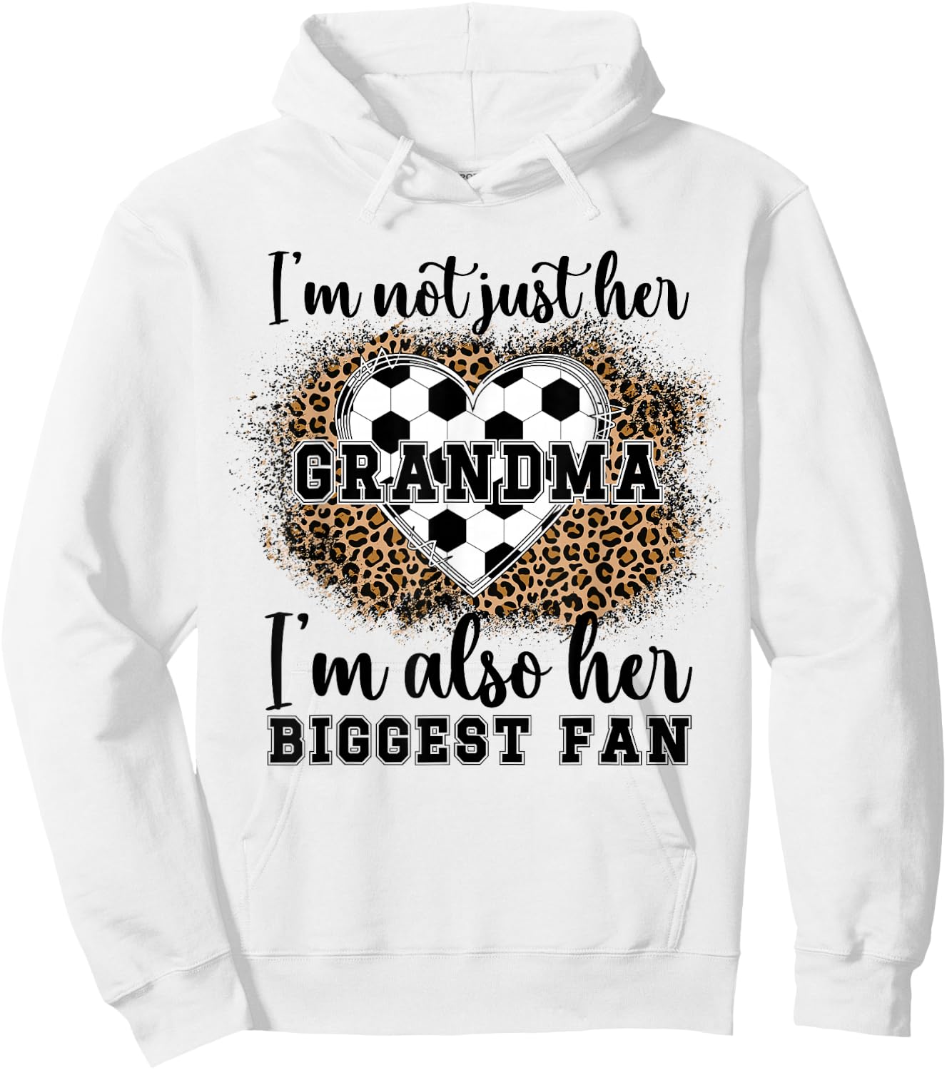 Her Biggest Fan Soccer Grandma Of A Soccer Player Grandma Hoodie - Hoodie | White