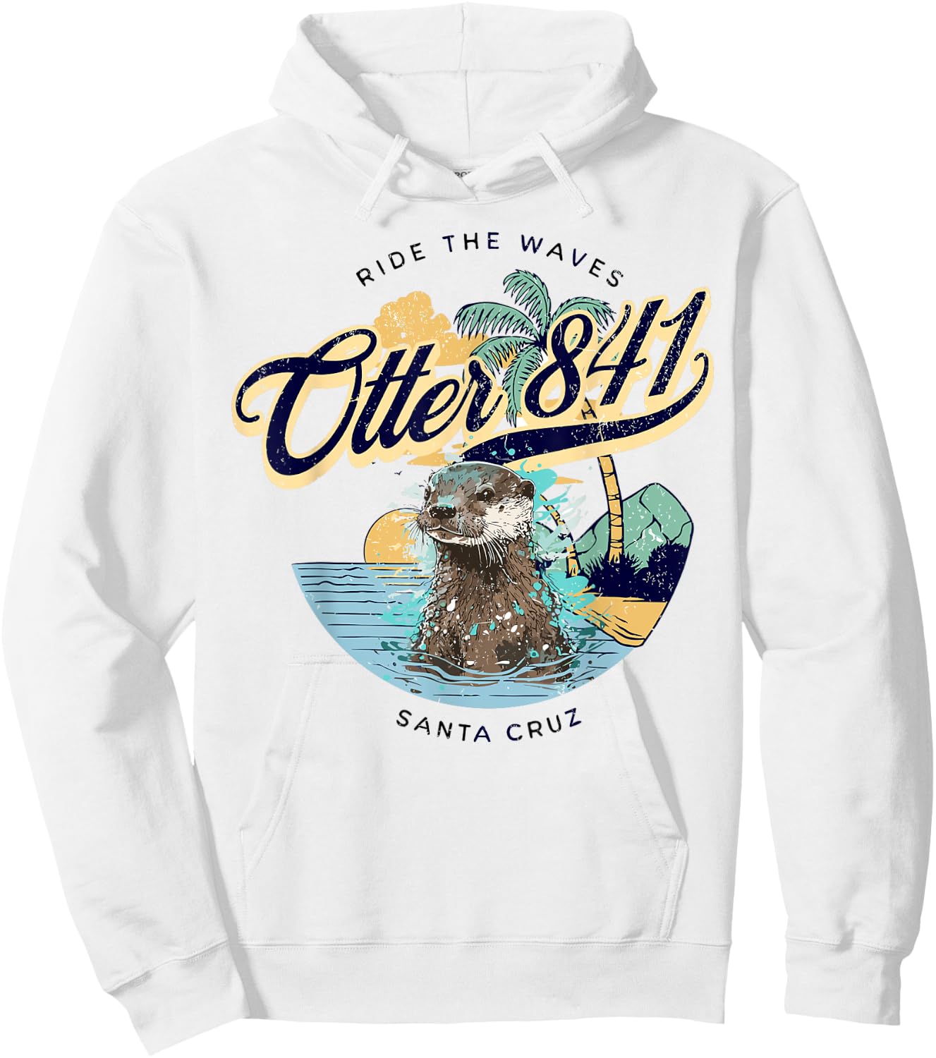 Otter 841 Surfing Otter 841 California Surf Board Otter 841 Hoodie - Hoodie | White