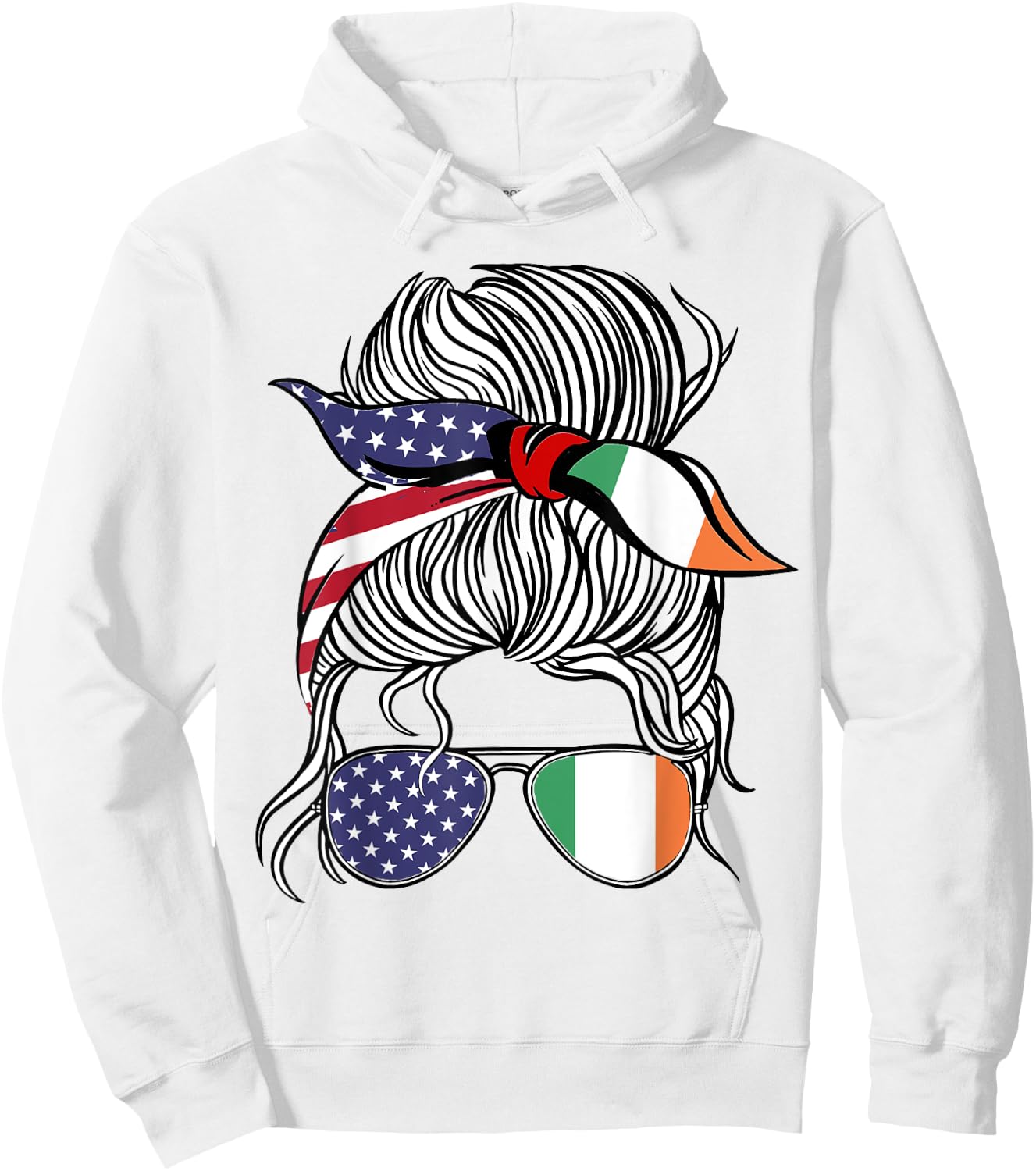 American Irish Patriot Flag Women Girl Ireland Grown Hoodie - Hoodie | White