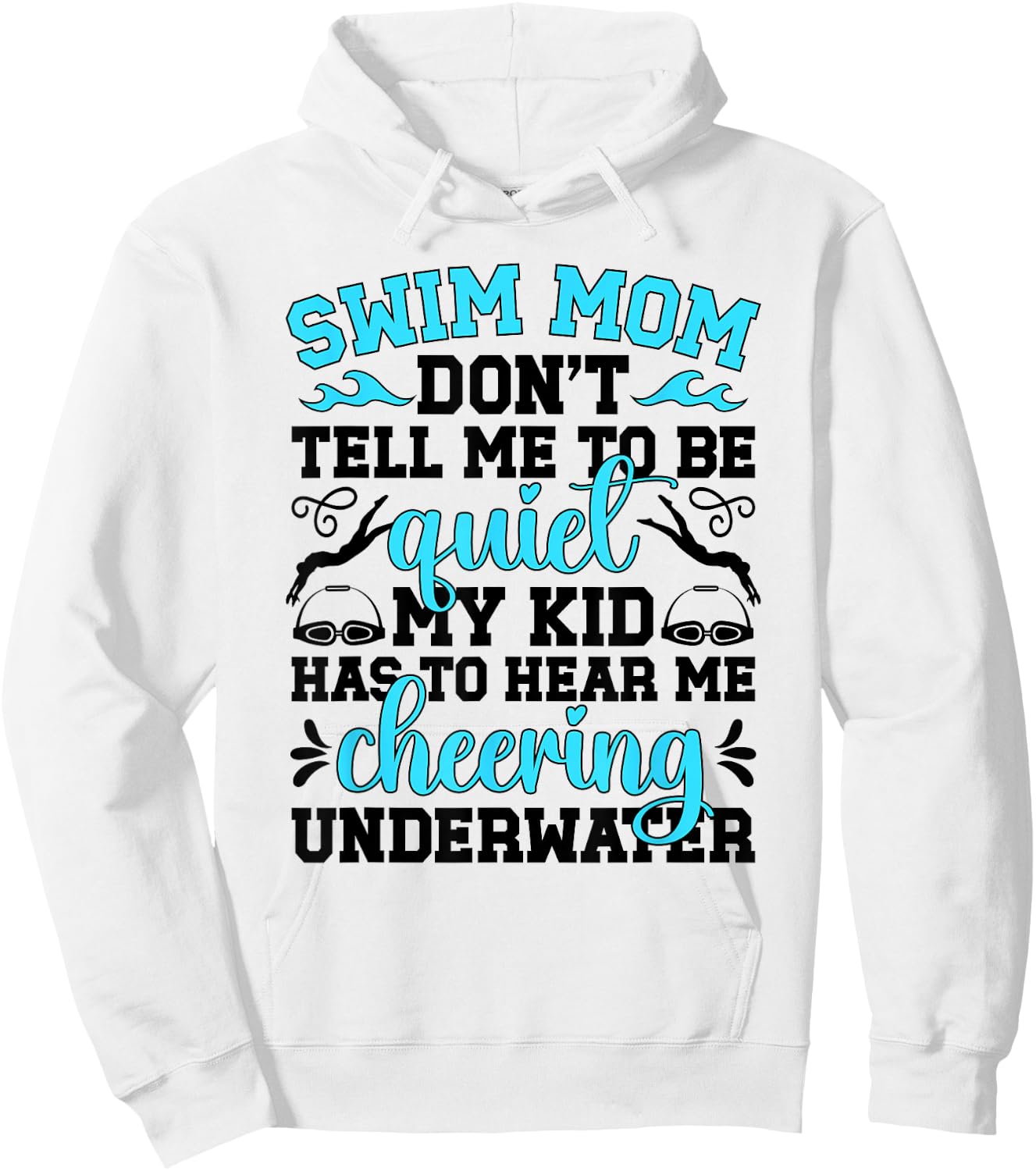 Swim Mom Funny Swimming Mama of A Swimmer Mom Swim Mother Hoodie - Hoodie | White