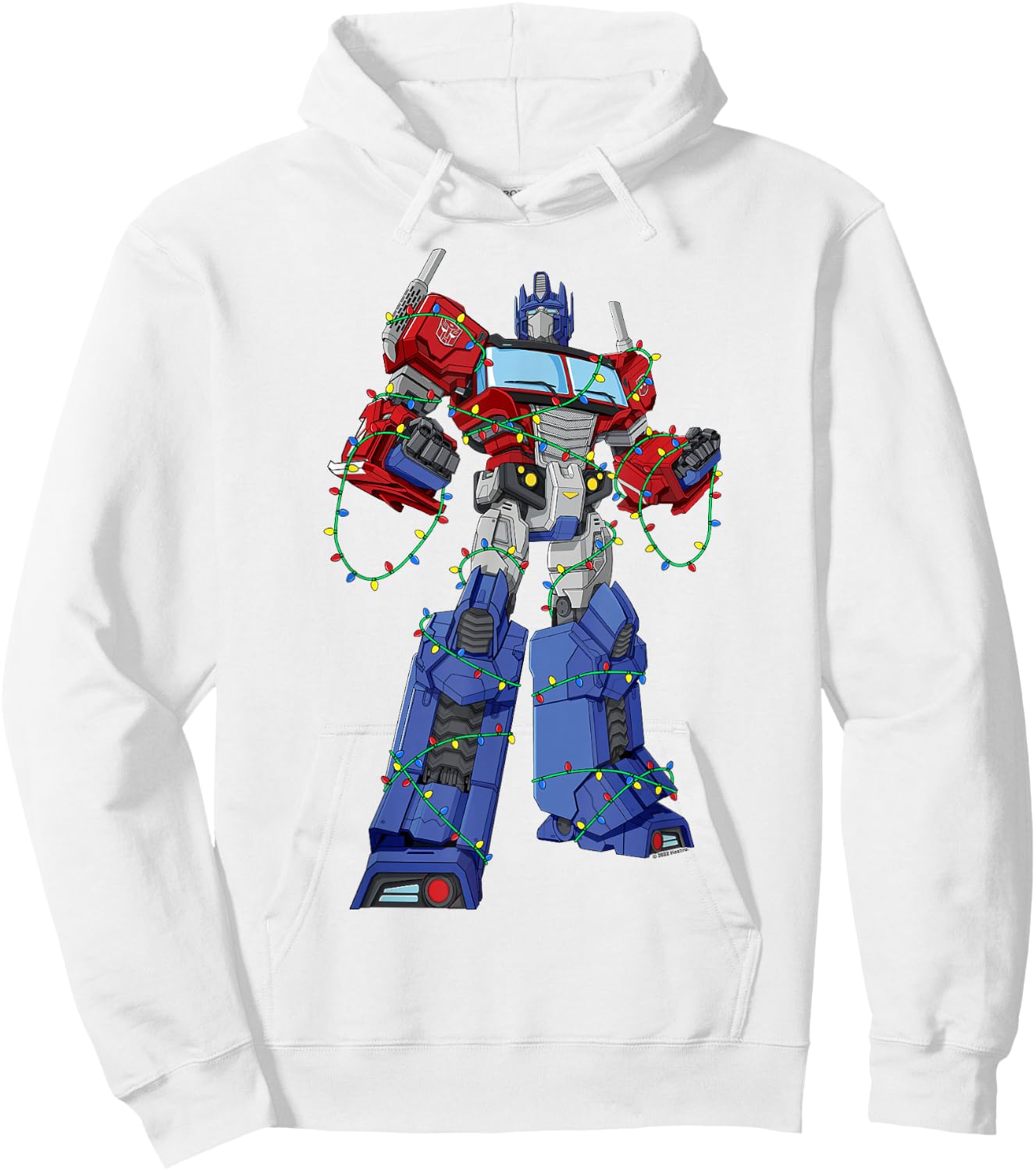 Transformers Optimus Prime Christmas Lights Wrap Hoodie - Hoodie | White