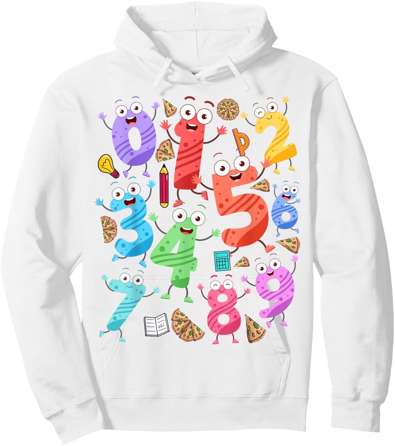 Maths Day Costume Idea For Kids & Teacher Numbers Maths Hoodie - Hoodie | White