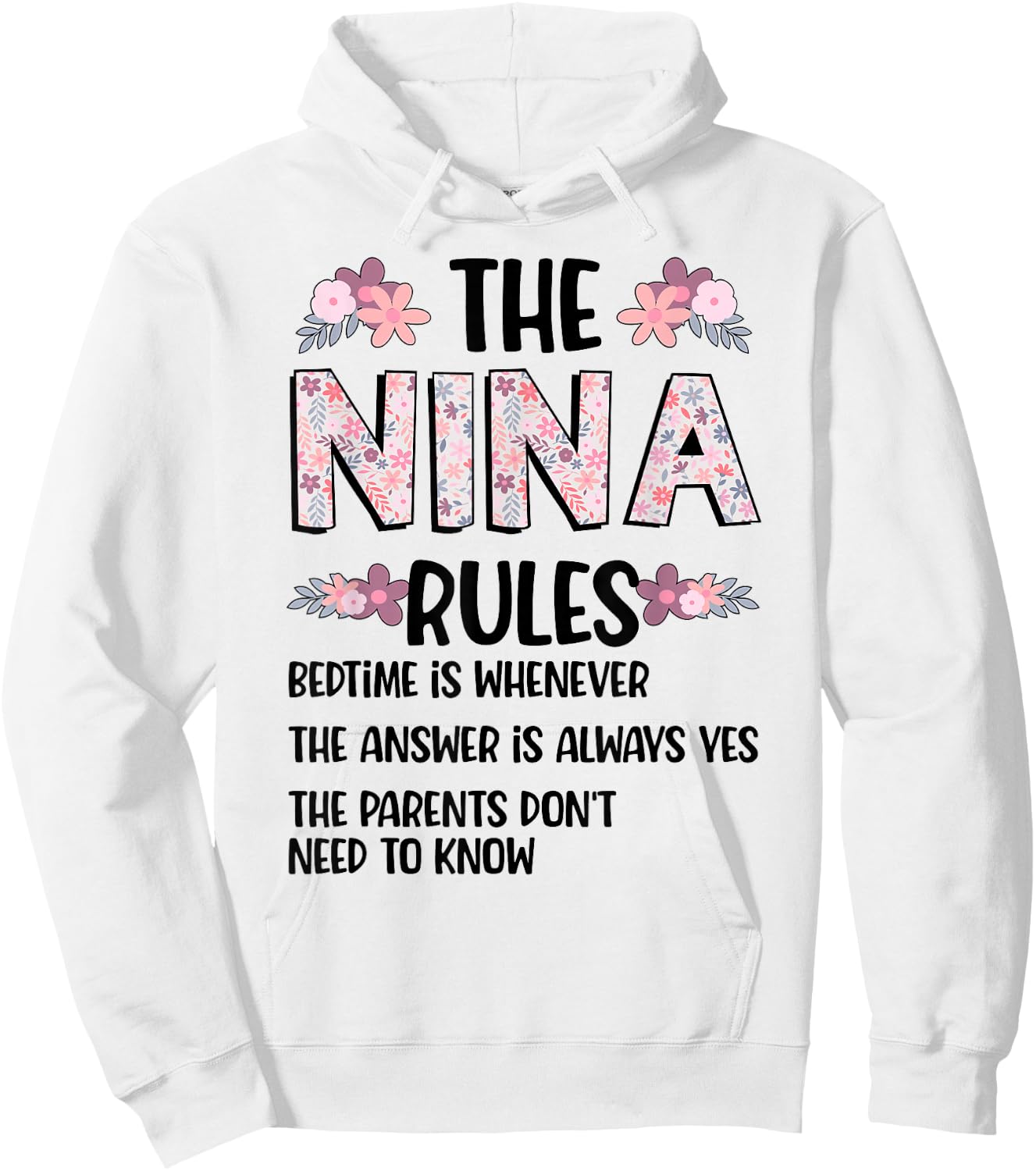 Nina Grandma Rules Nina Grandmother Hoodie - Hoodie | White