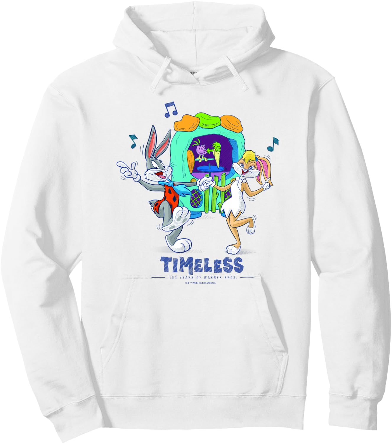 WB 100 Looney Tunes The Flintstones Timeless Dance Special Hoodie - Hoodie | White