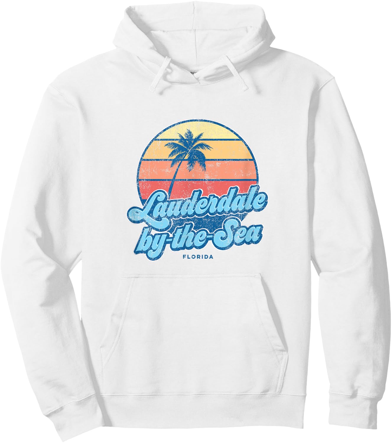 Vintage Lauderdale-by-the-Sea Florida FL Classic 70s Retro S Hoodie - Hoodie | White