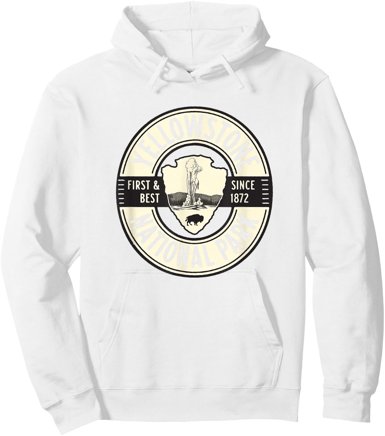 Yellowstone National Park Old Faithful Graphic Hoodie - Hoodie | White