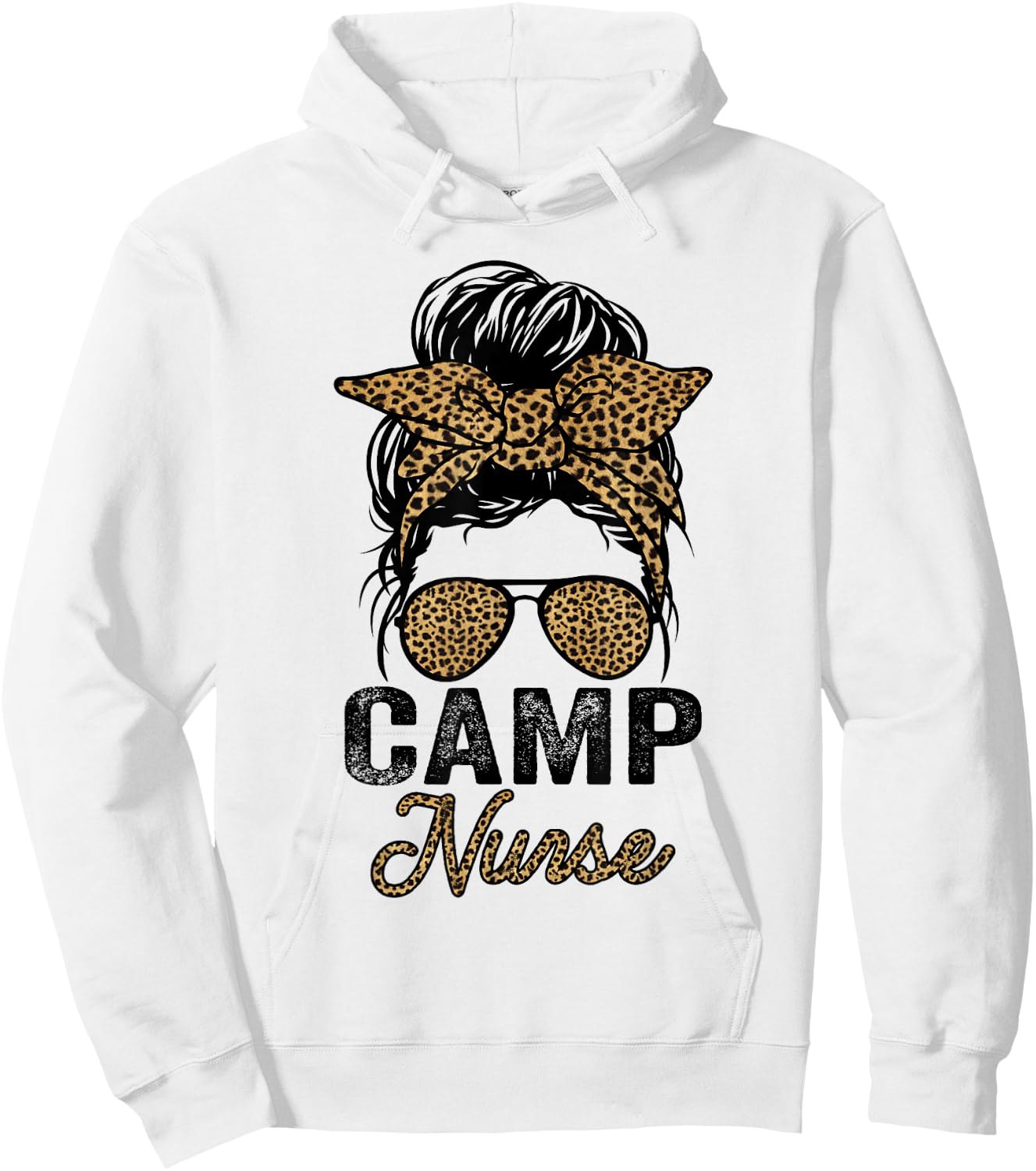 Camp Nurse Appreciation Day , Leopard Nurses Hoodie - Hoodie | White