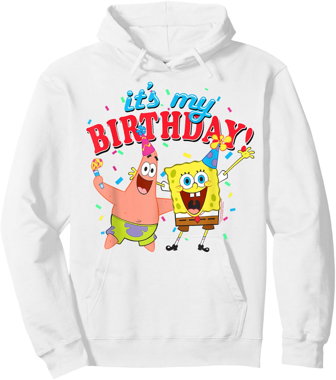 SpongeBob SquarePants It's My Birthday Spongebob Patrick Hoodie - Hoodie | White