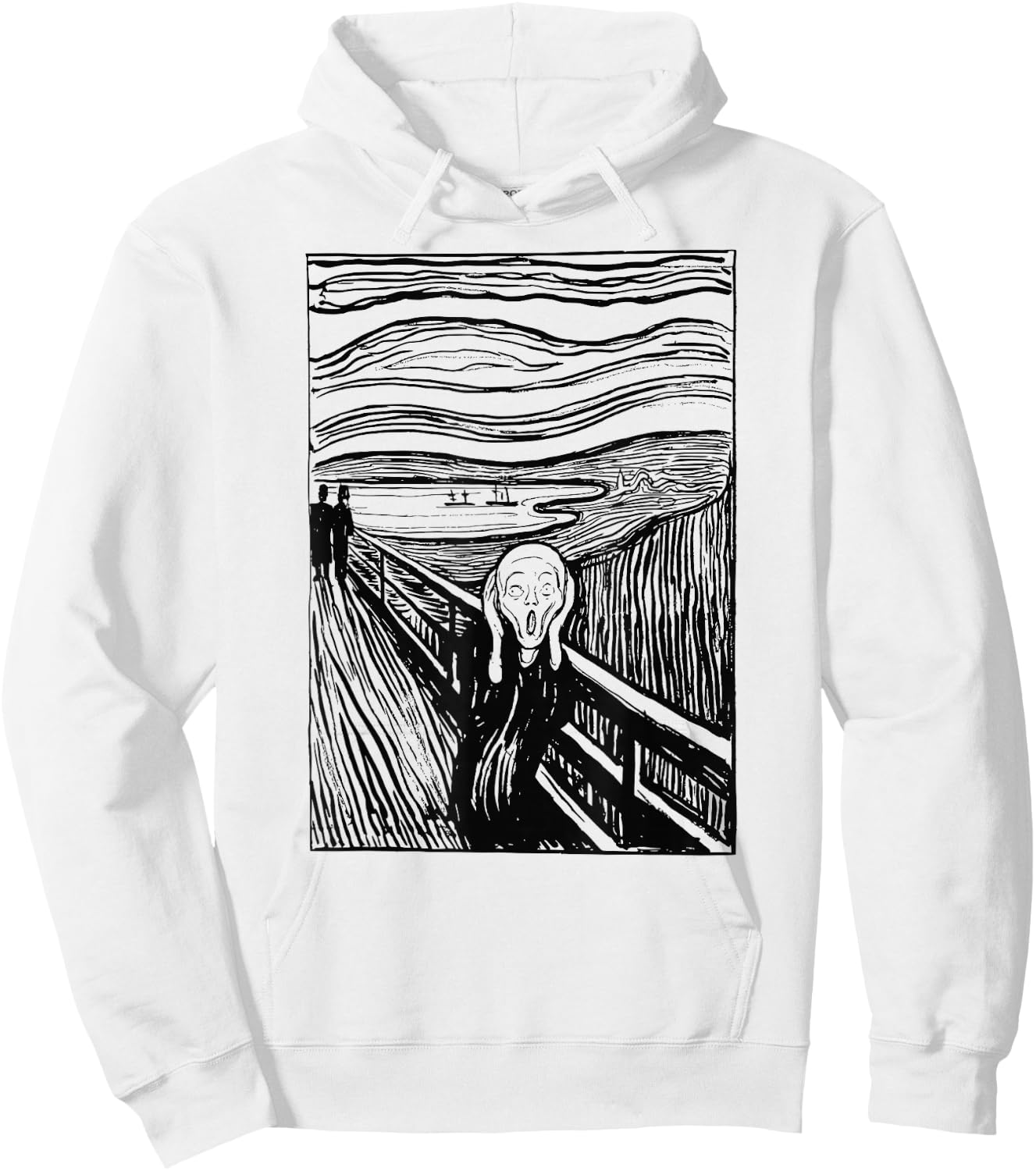 The Scream Famous Art by Munch Artist Painting Vintage Hoodie - Hoodie | White