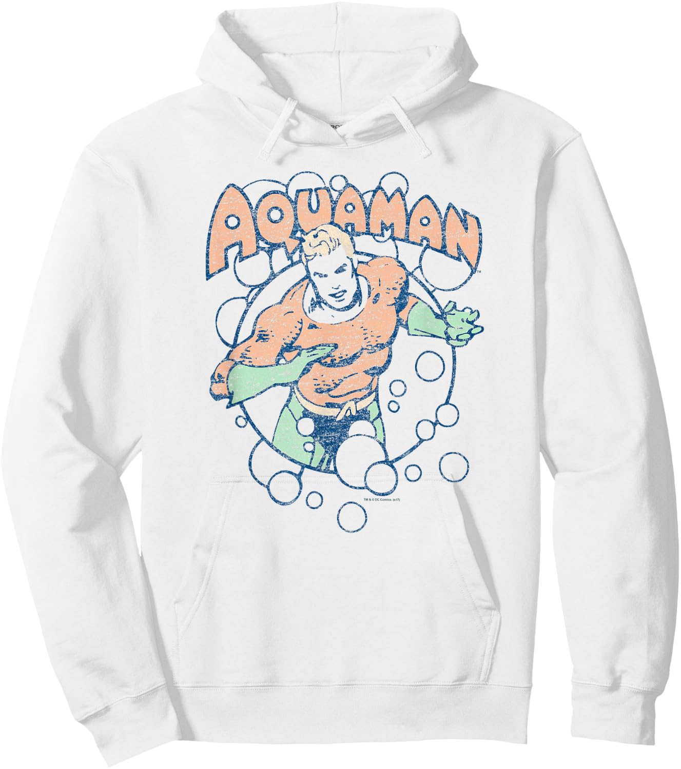 Aquaman Vintage Retro Bubbles Hoodie - Hoodie | White