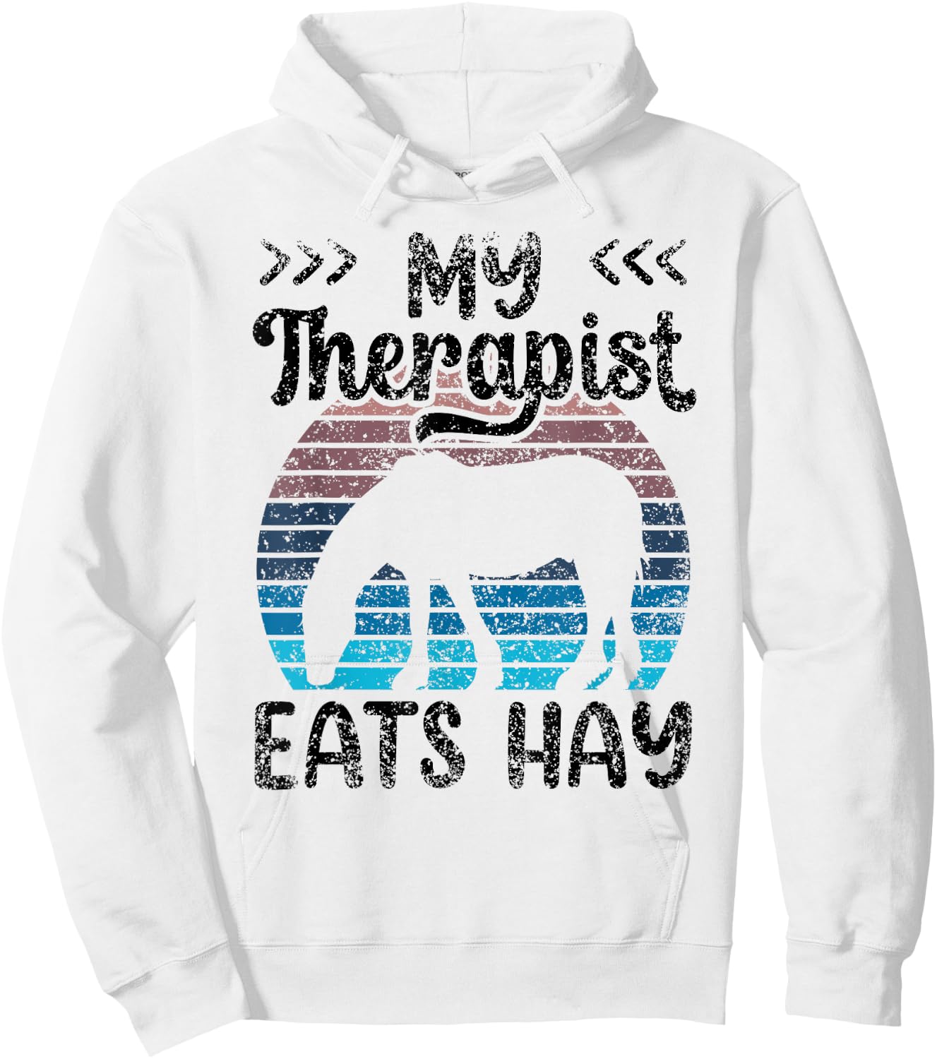 My Therapist Eats Hay Riding Horse Lover Equestrian Rider Hoodie - Hoodie | White