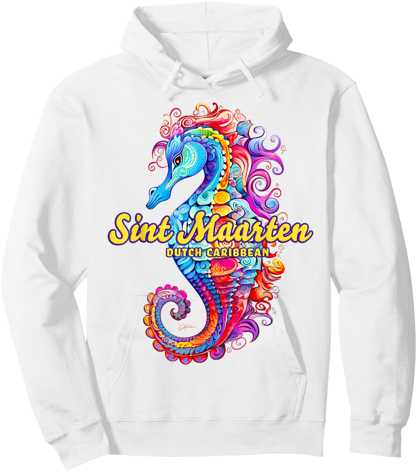 JCombs: Sint Maarten, Dutch Caribbean, Seahorse Beach Men Women Girls Kids Hoodie - Hoodie | White
