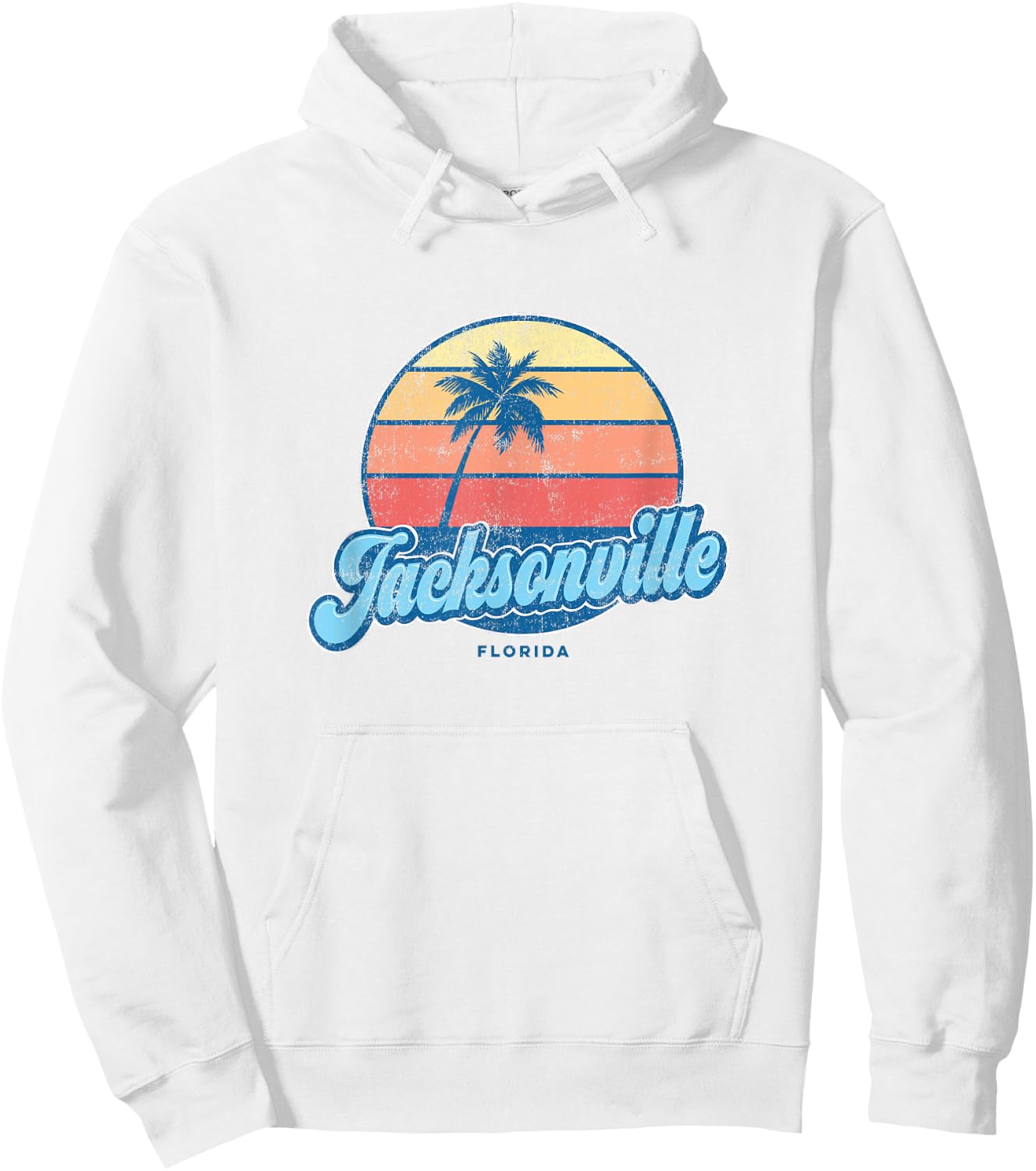 Vintage Jacksonville Florida FL Classic 70s Retro Surfer Hoodie - Hoodie | White
