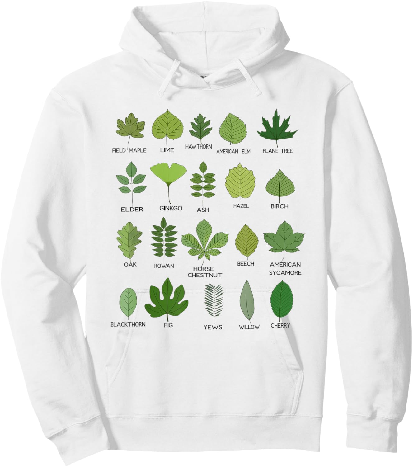 Different types of leaf shapes, Leaf classification Hoodie - Hoodie | White