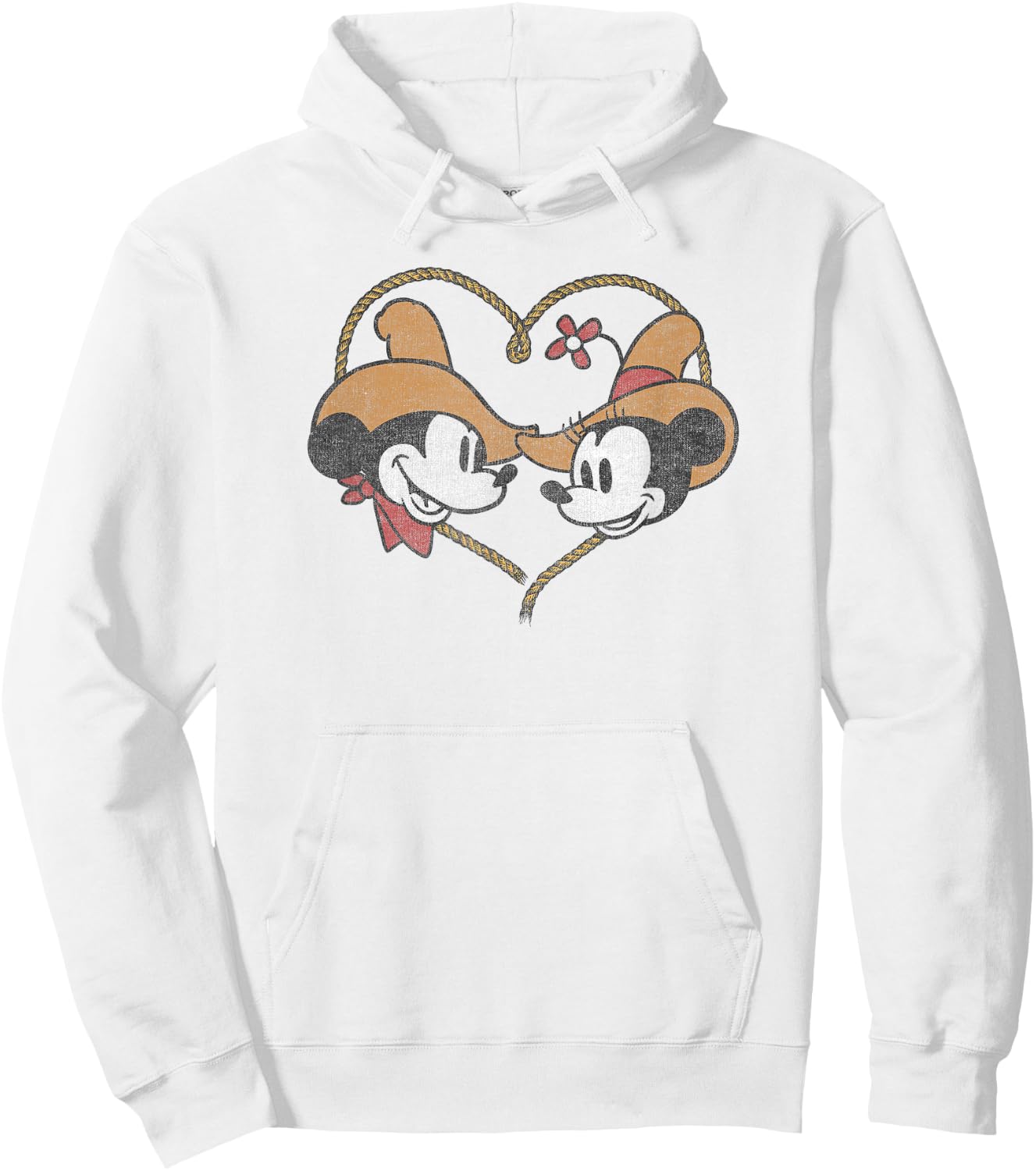 Disney Mickey and Minnie Vintage Western Sweethearts Hoodie - Hoodie | White