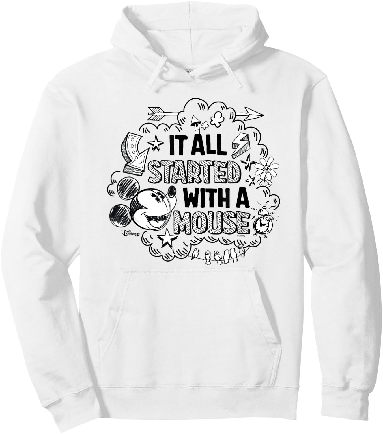 Mickey - It Was All Started By A Mouse Hoodie - Hoodie | White