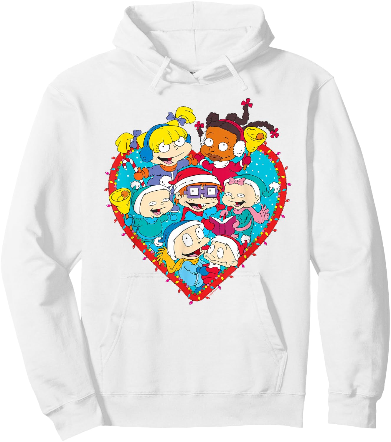 Rugrats Group Christmas Photo With Tommy, Chucky, Angelica Hoodie - Hoodie | White