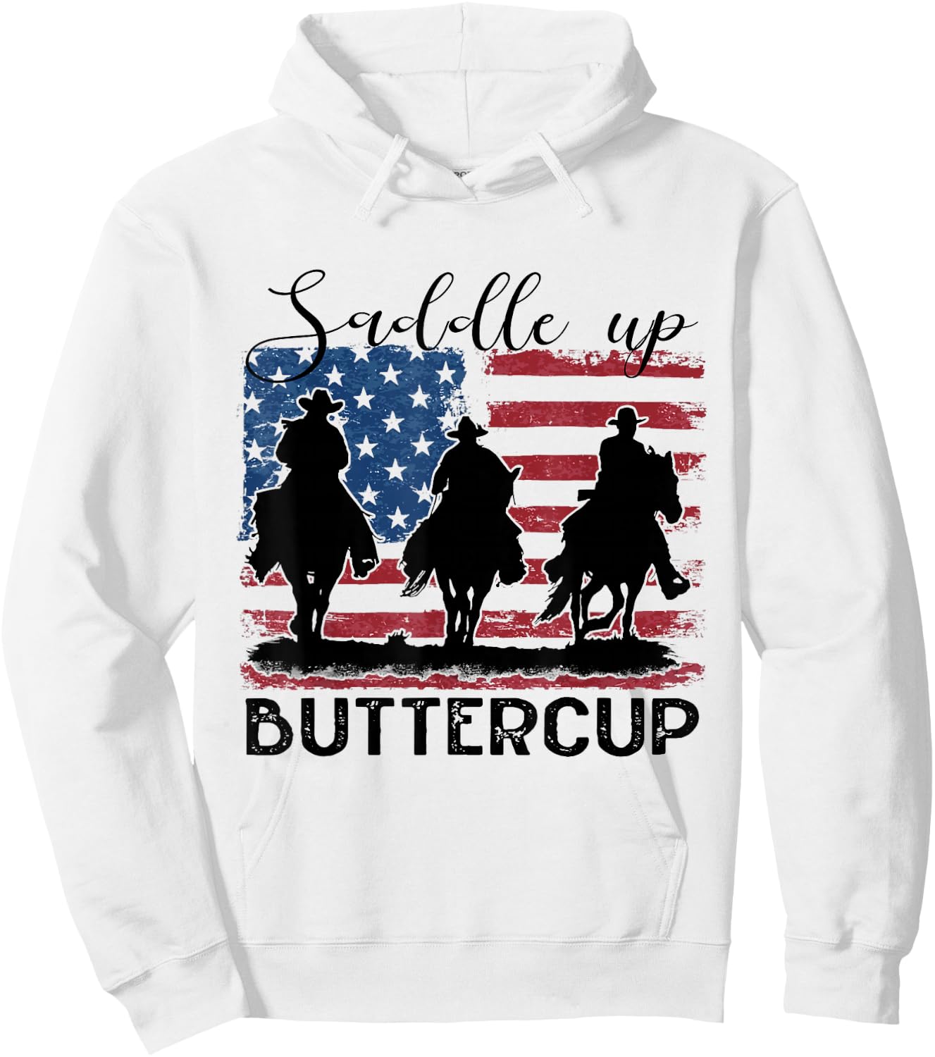Saddle Up Buttercup Western Country Cowboy Cowgirl Vintage Hoodie - Hoodie | White