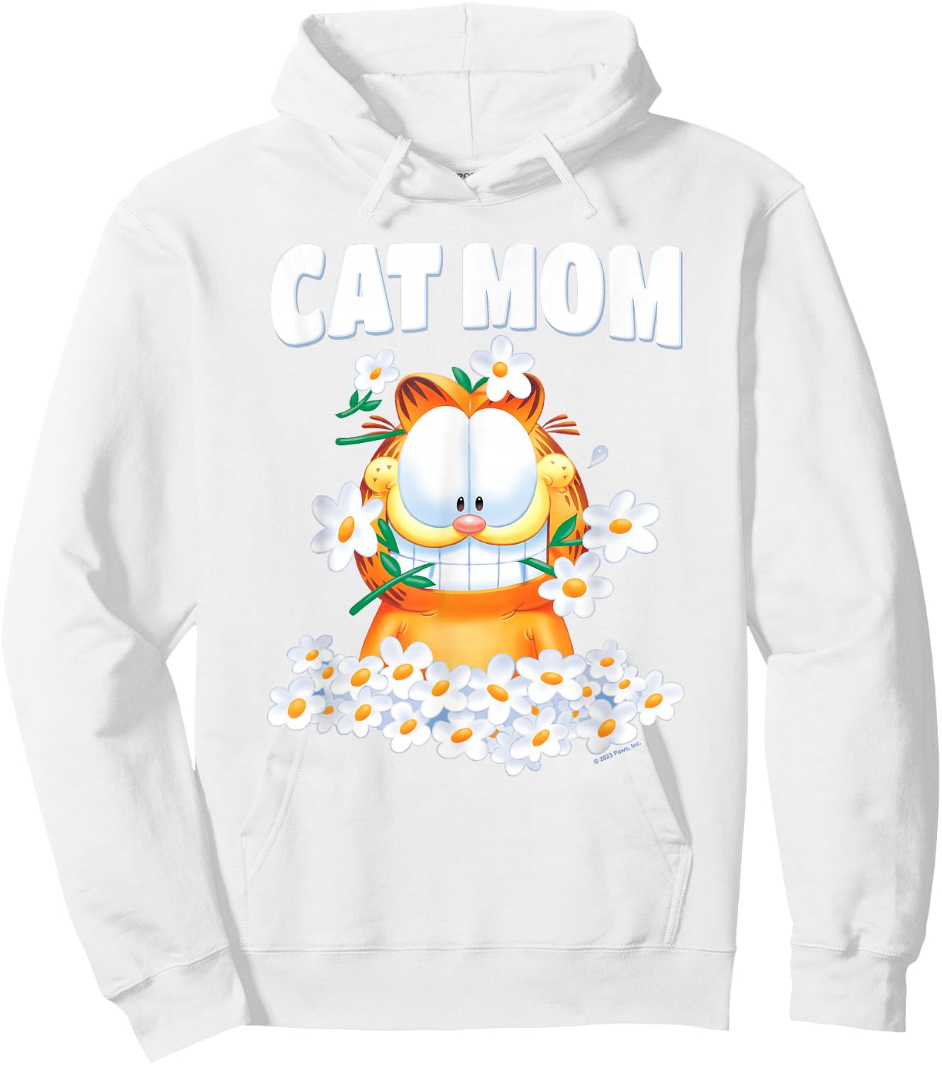 Garfield Cat Mom Flowers Hoodie - Hoodie | White