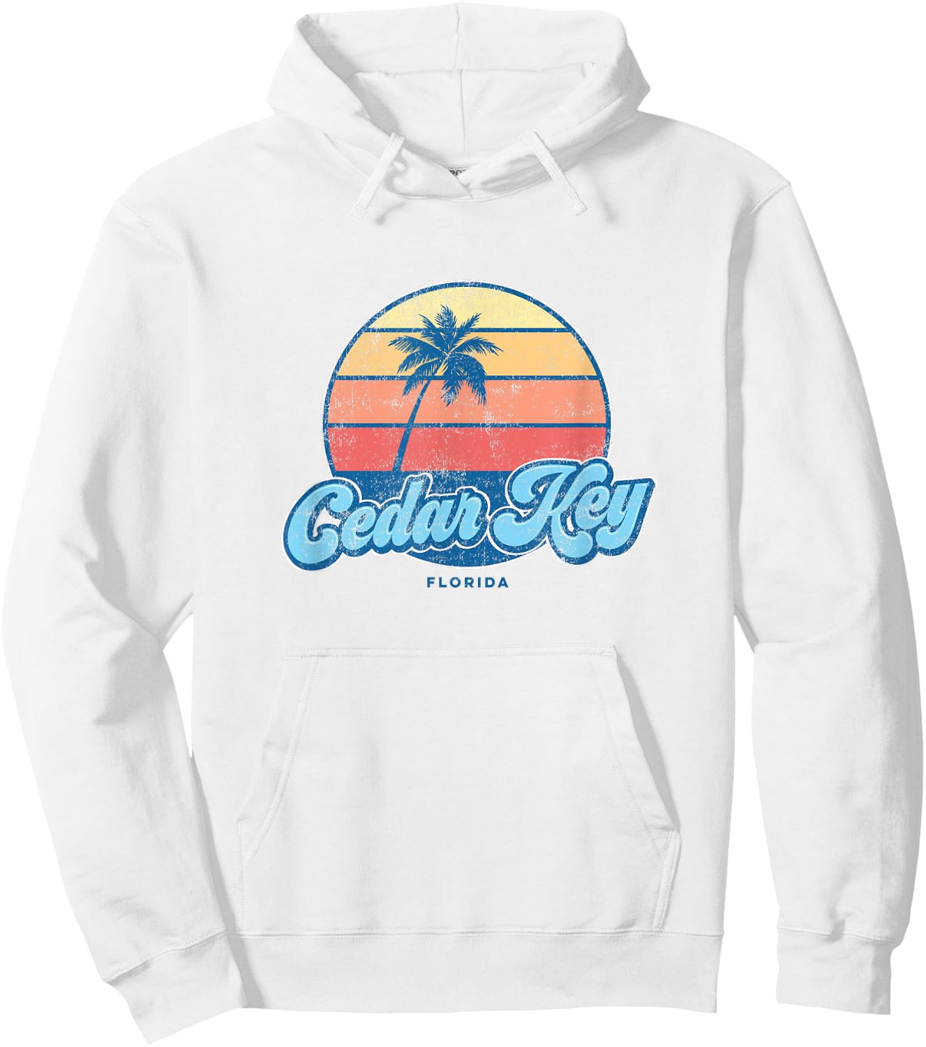 Vintage Cedar Key Florida FL Classic 70s Retro Surfer Hoodie - Hoodie | White