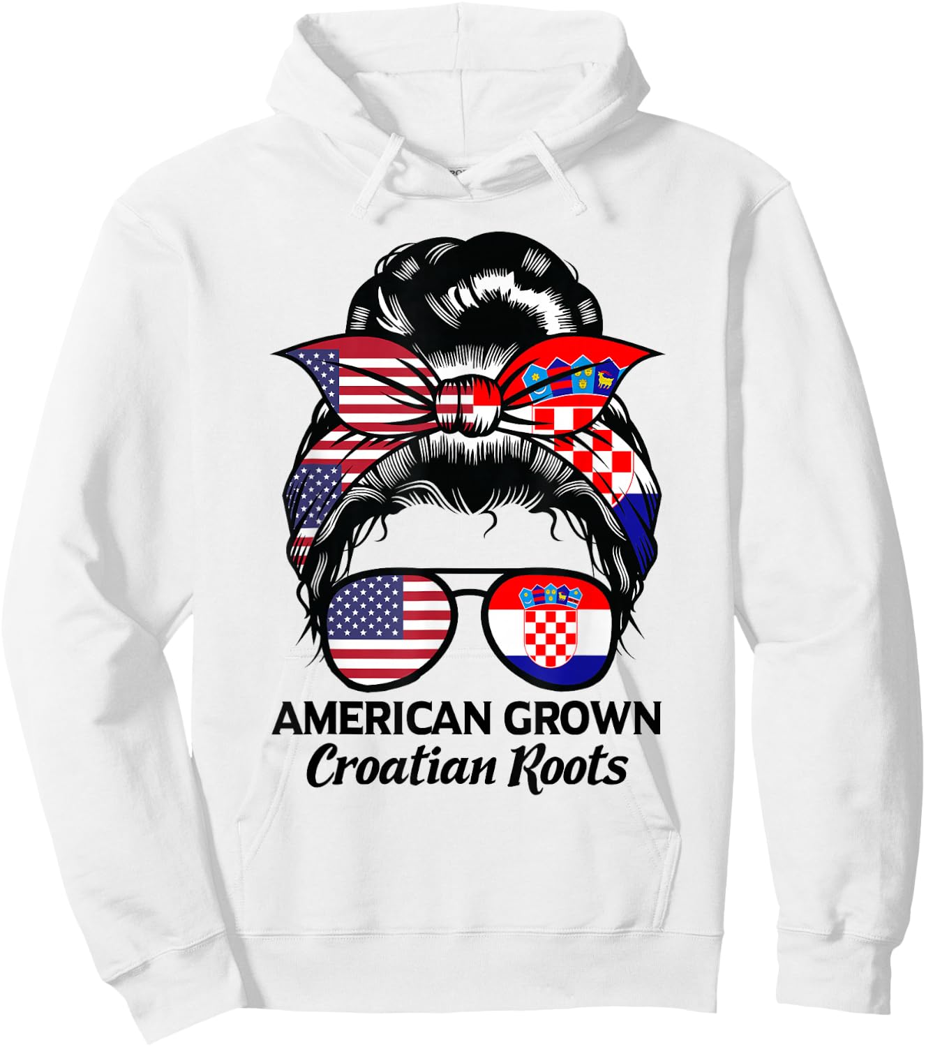 American Grown Croatian Roots Croatia Hoodie - Hoodie | White