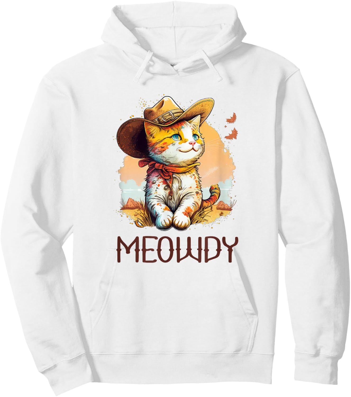 Meowdy Cat Funny Howdy Meme Western Cowboy Kitten Hoodie - Hoodie | White