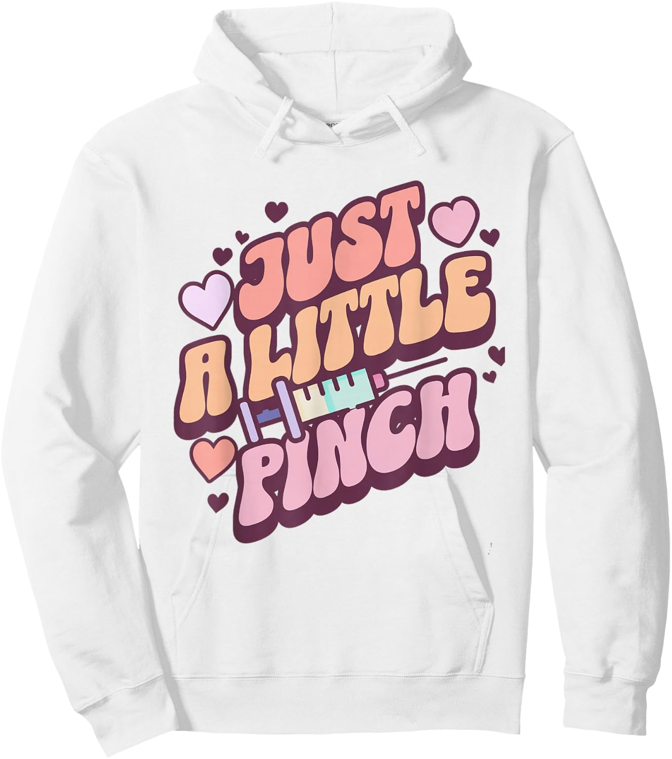 Women Retro Just A little Pinch Phlebotomist Nurse Phleb Hoodie - Hoodie | White