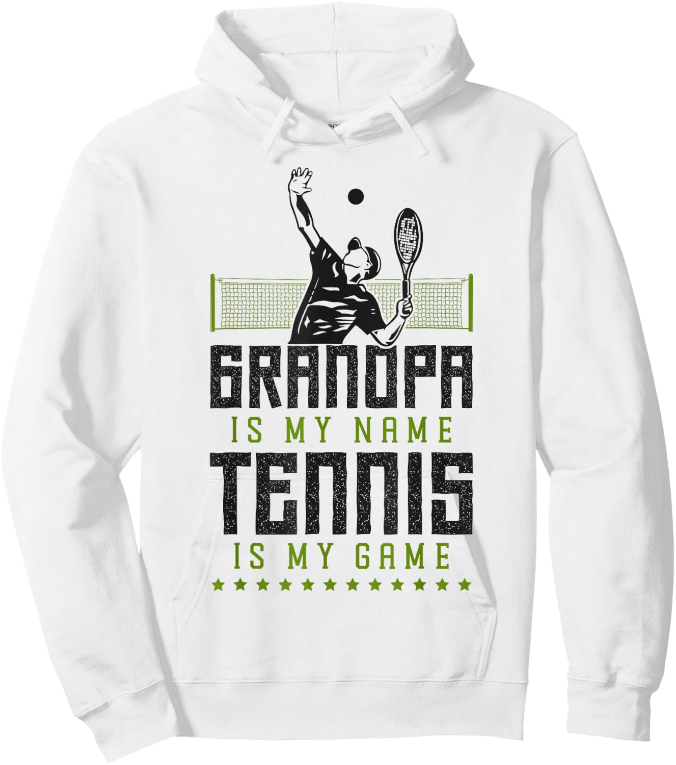 Funny Tennis Player Racket Grandpa Grandpa Is My Name Tennis Hoodie - Hoodie | White