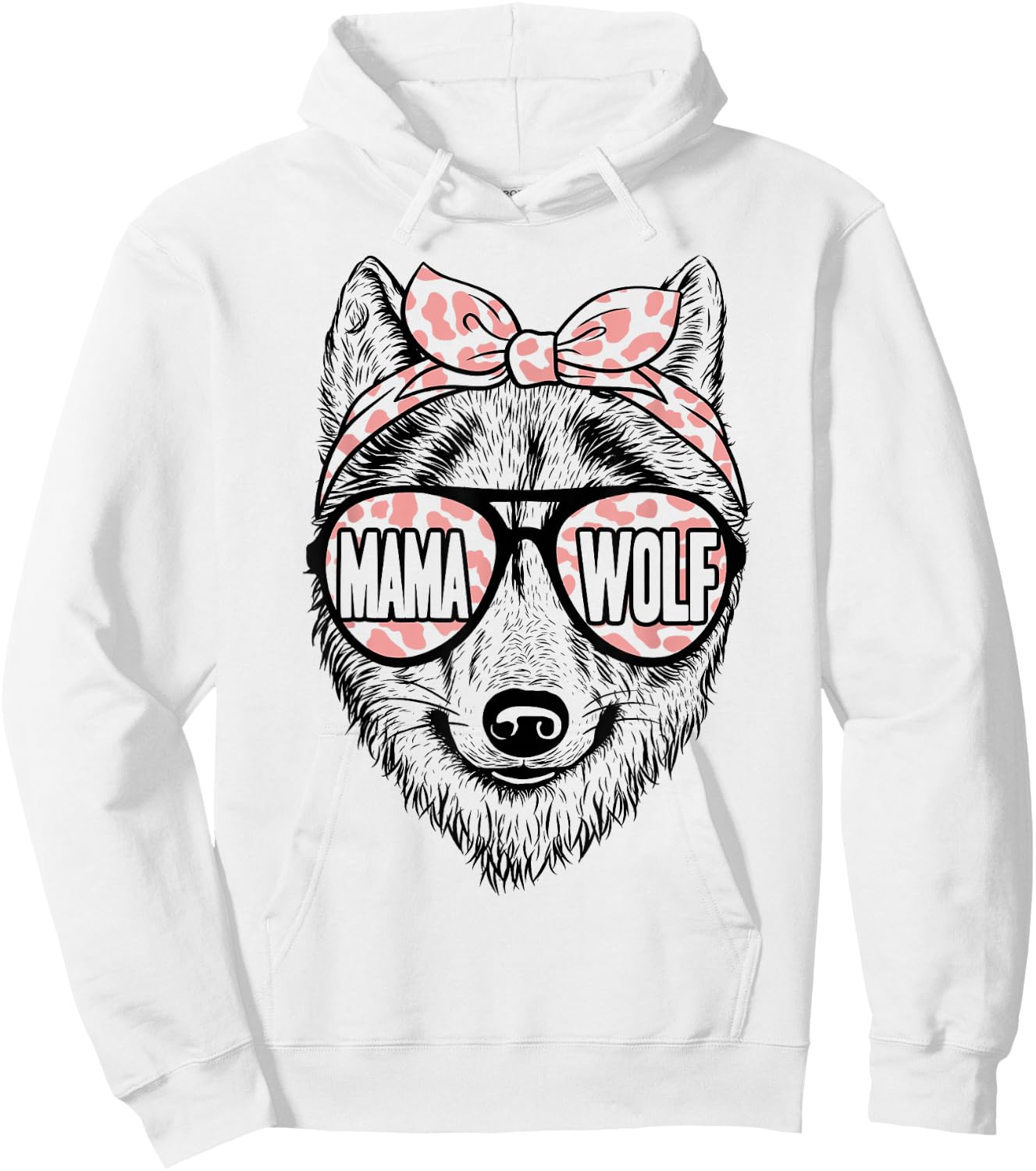 Mama Wolf Sunglasses Cute Wolf Mom Mothers Day Hoodie - Hoodie | White