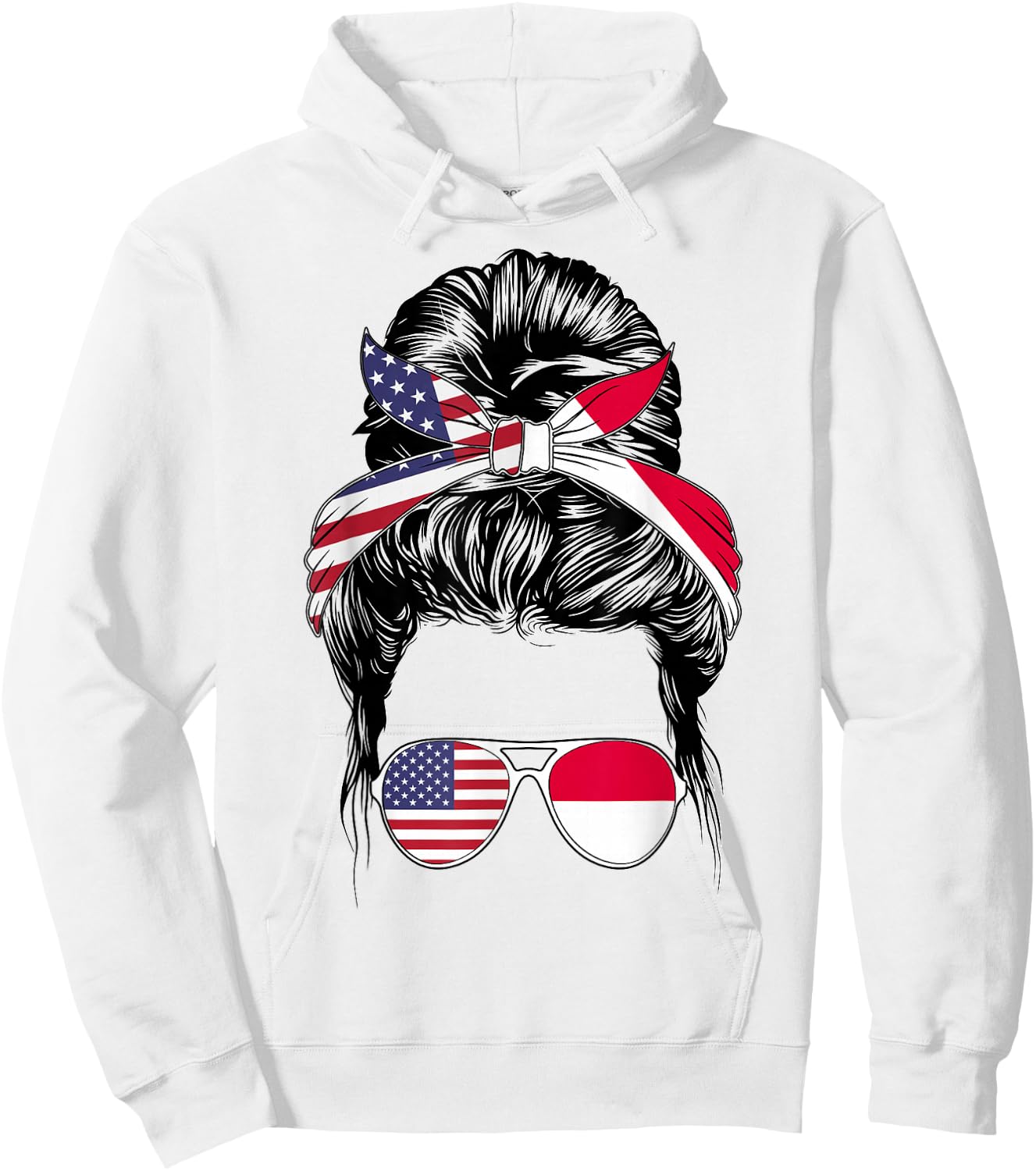 Heritage American Women Indonesian Girl Indonesia Flag Hoodie - Hoodie | White
