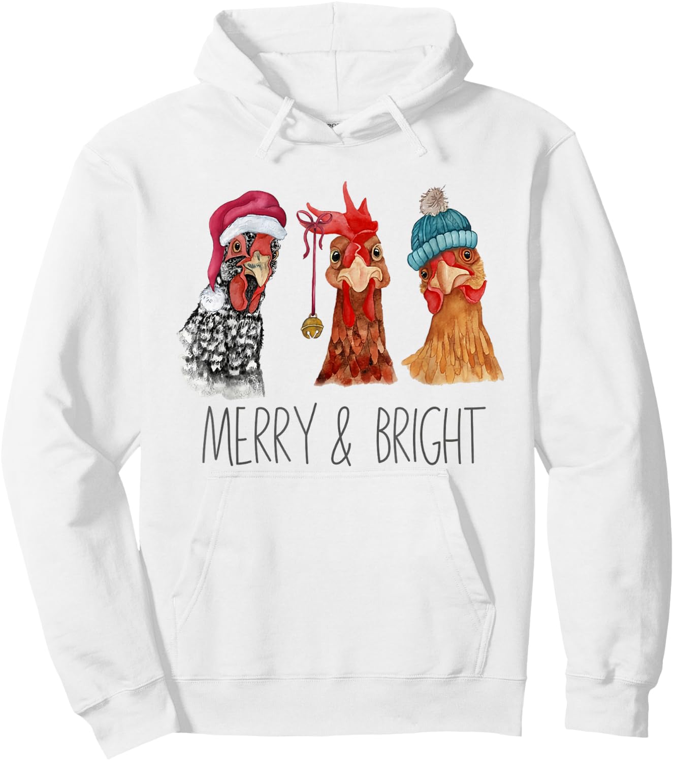 Cute Chickens Christmas Christmas Farm Animal Funny Holiday Hoodie - Hoodie | White
