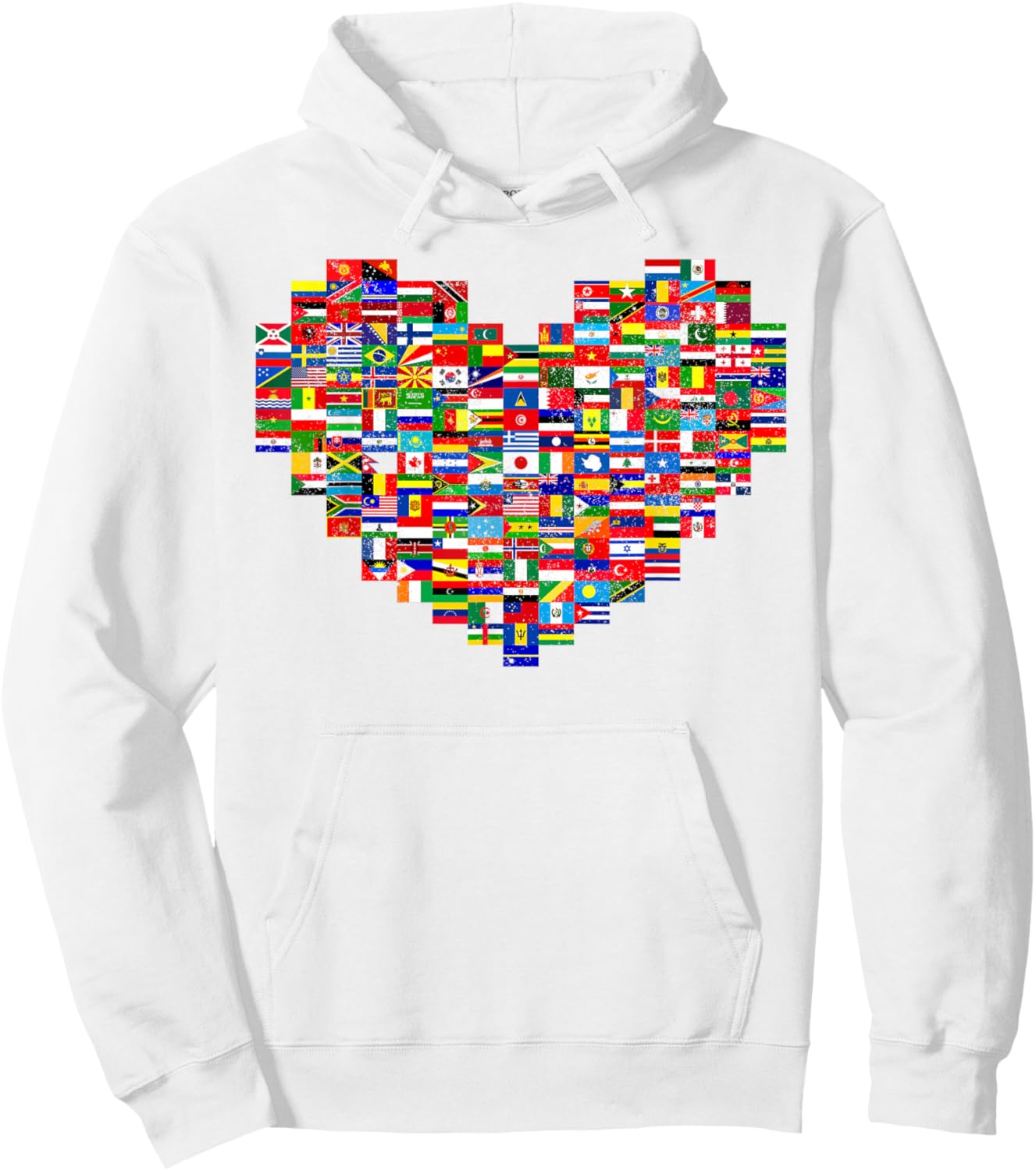 Hearts World Flags Heart Flags of the Countries Hoodie - Hoodie | White