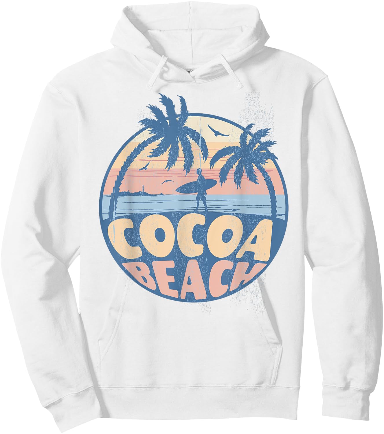 Cocoa Florida Beach Surf Summer Vacation Vintage Hoodie - Hoodie | White