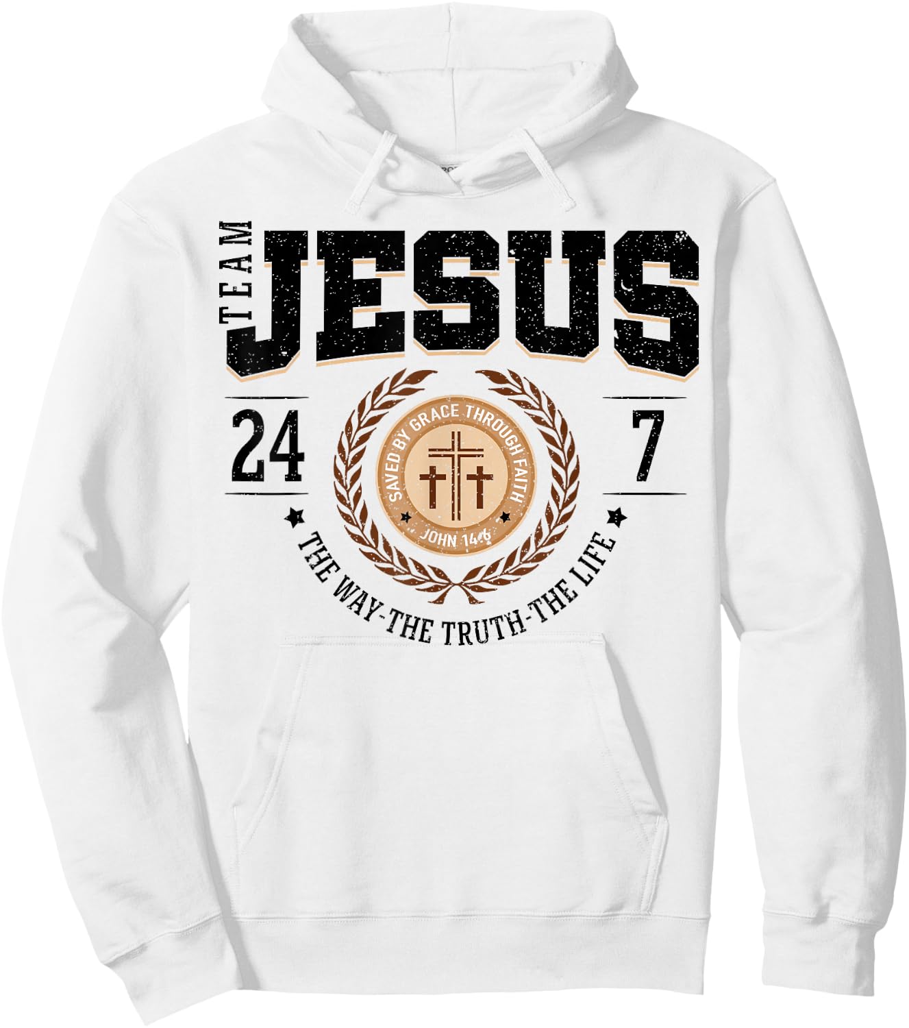 Team Jesus 24 7 The Way The Truth The Life Hoodie - Hoodie | White