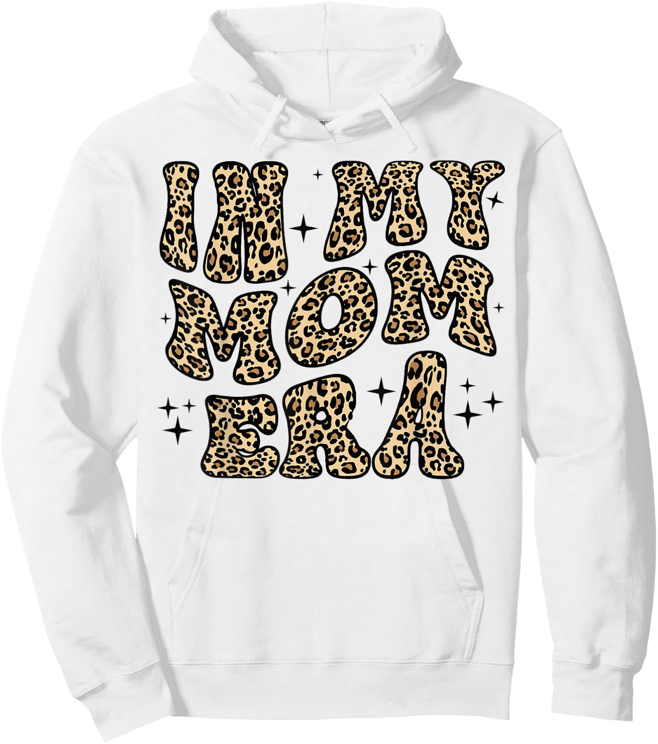 In My Mom Era Leopard Groovy Women Girls Mom Life Hoodie - Hoodie | White